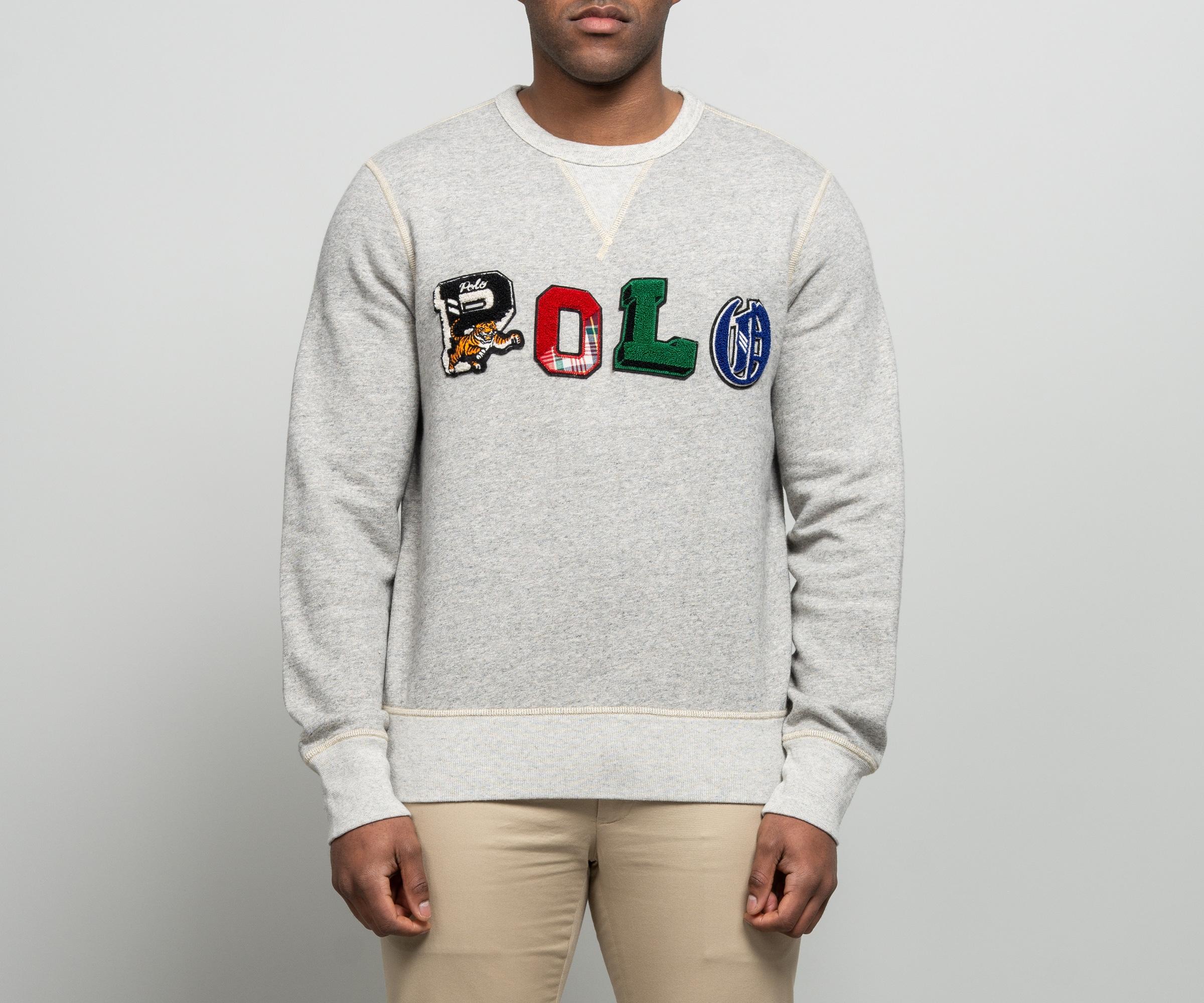 Polo Ralph Lauren Fleece Chest Badge Sweatshirt in Grey (Gray) for Men -  Lyst