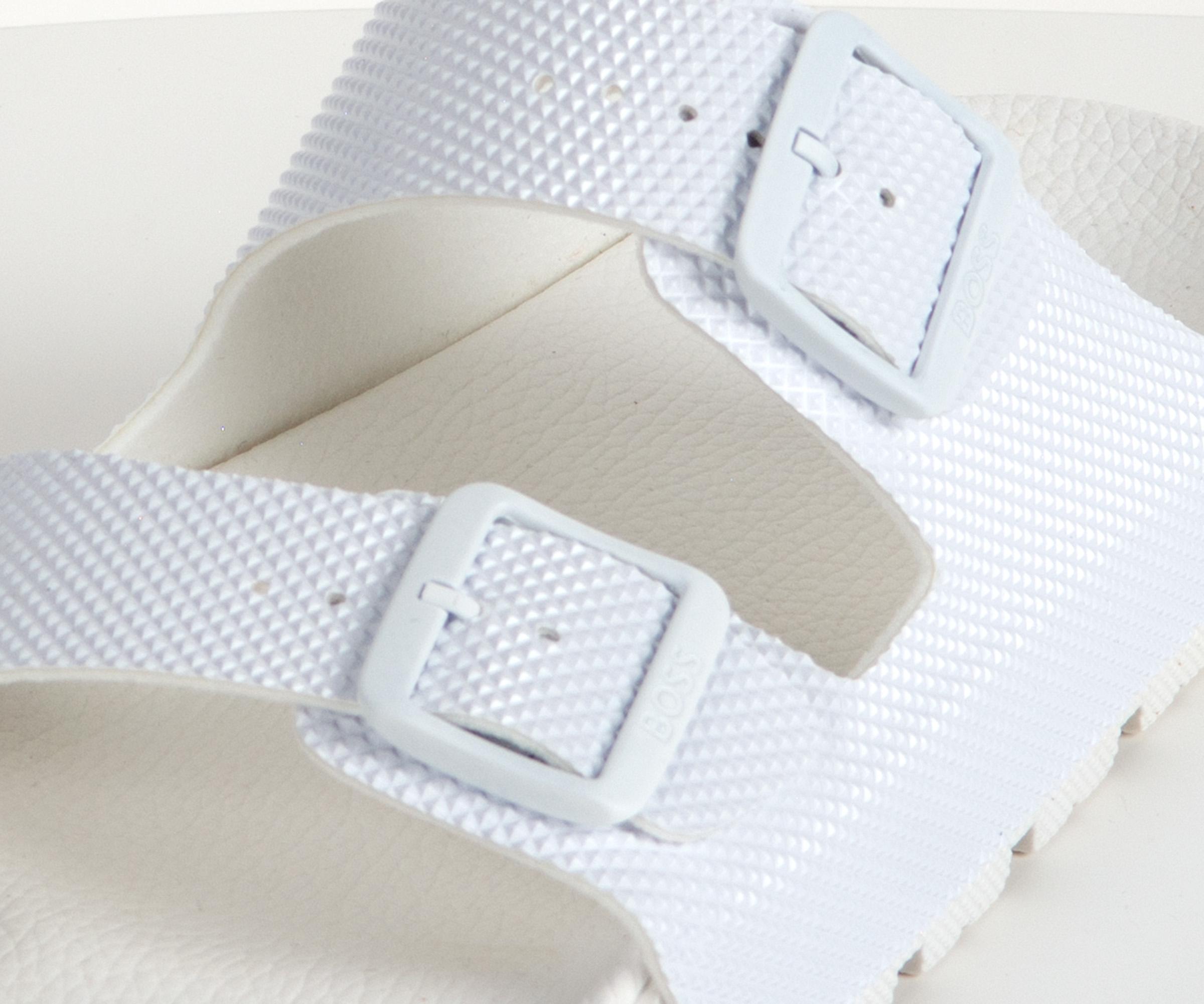 NEW HUGO BOSS men\'s surfley twin-strap sandals in white HUGO Surfley Double-Strap Slide Sandals | Casual Shoes  main image 2