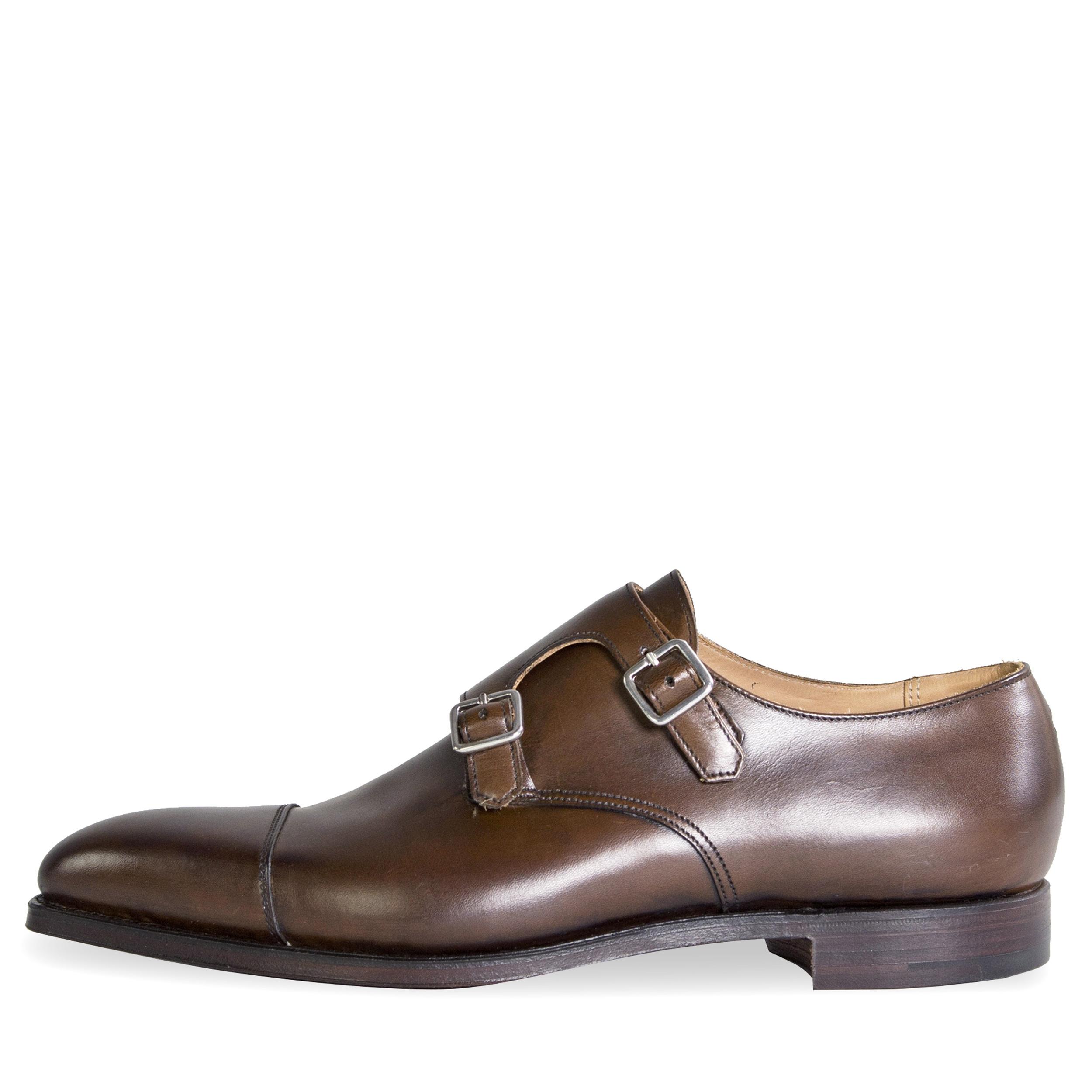 Crockett & Jones 'lowndes' Burnished Calf Leather Double Monk Shoes