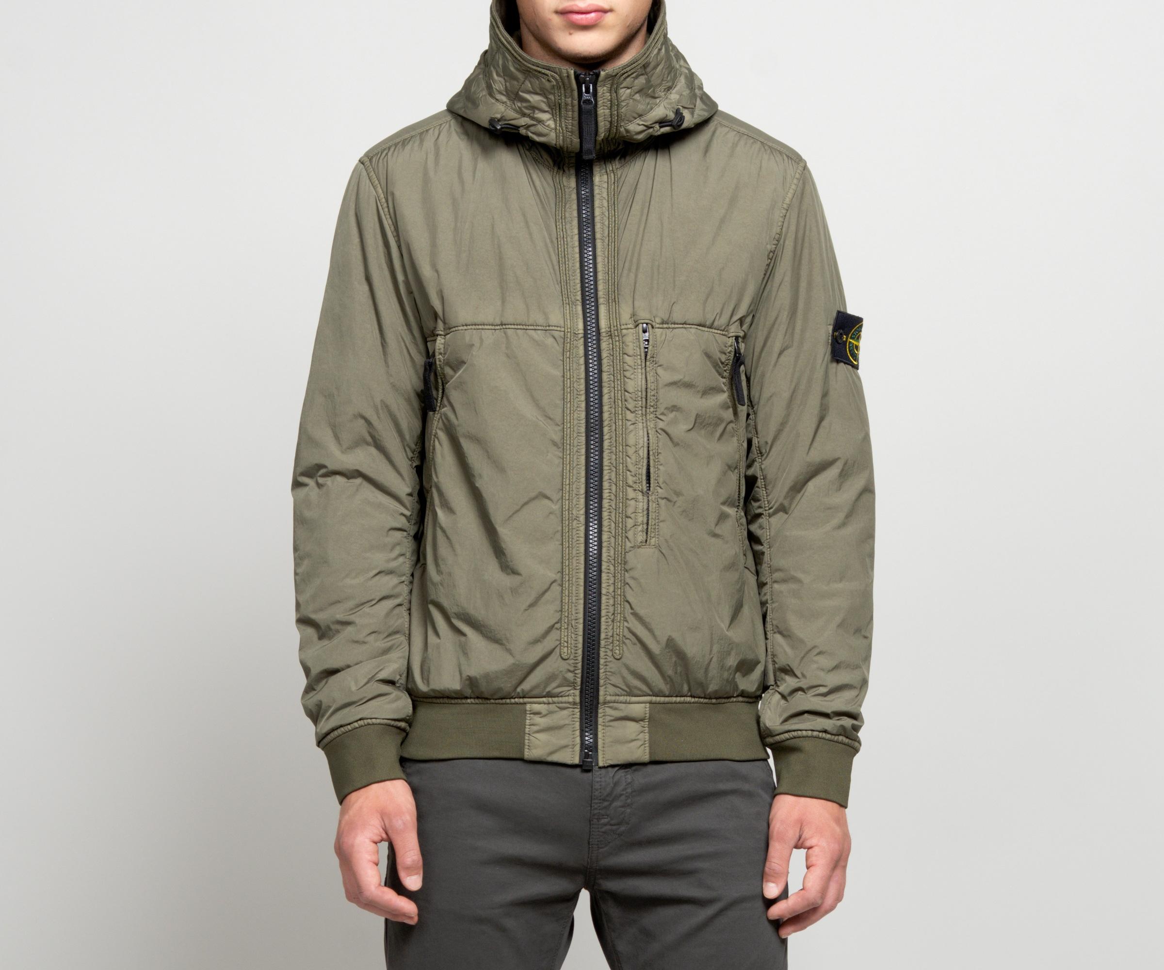 Stone Island Synthetic 'crinkle Reps Ny' Bomber Jacket Olive in Green for  Men - Lyst