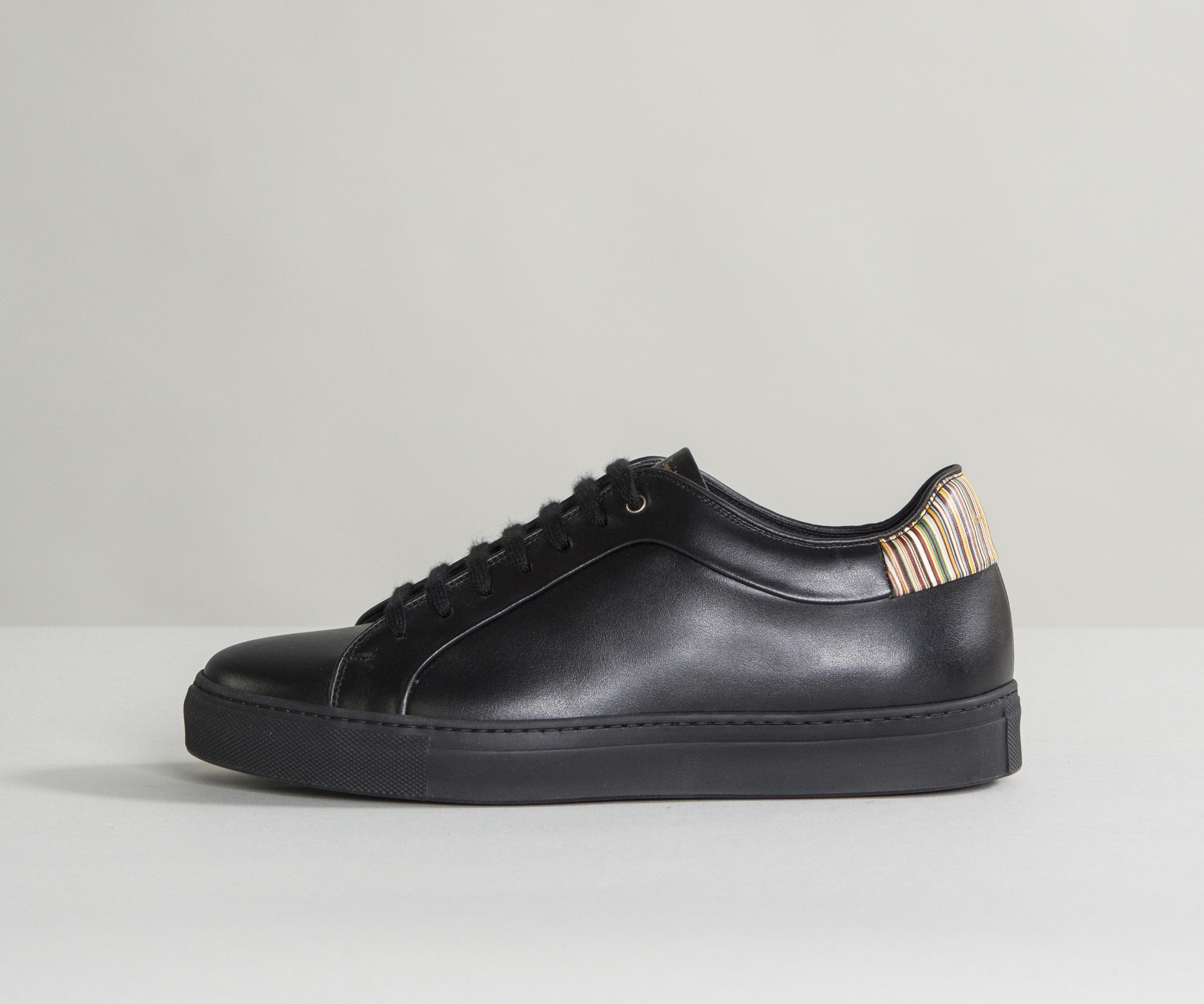 Paul Smith Leather 'basso' Trainers With Multi Stripe Heel Black for ...