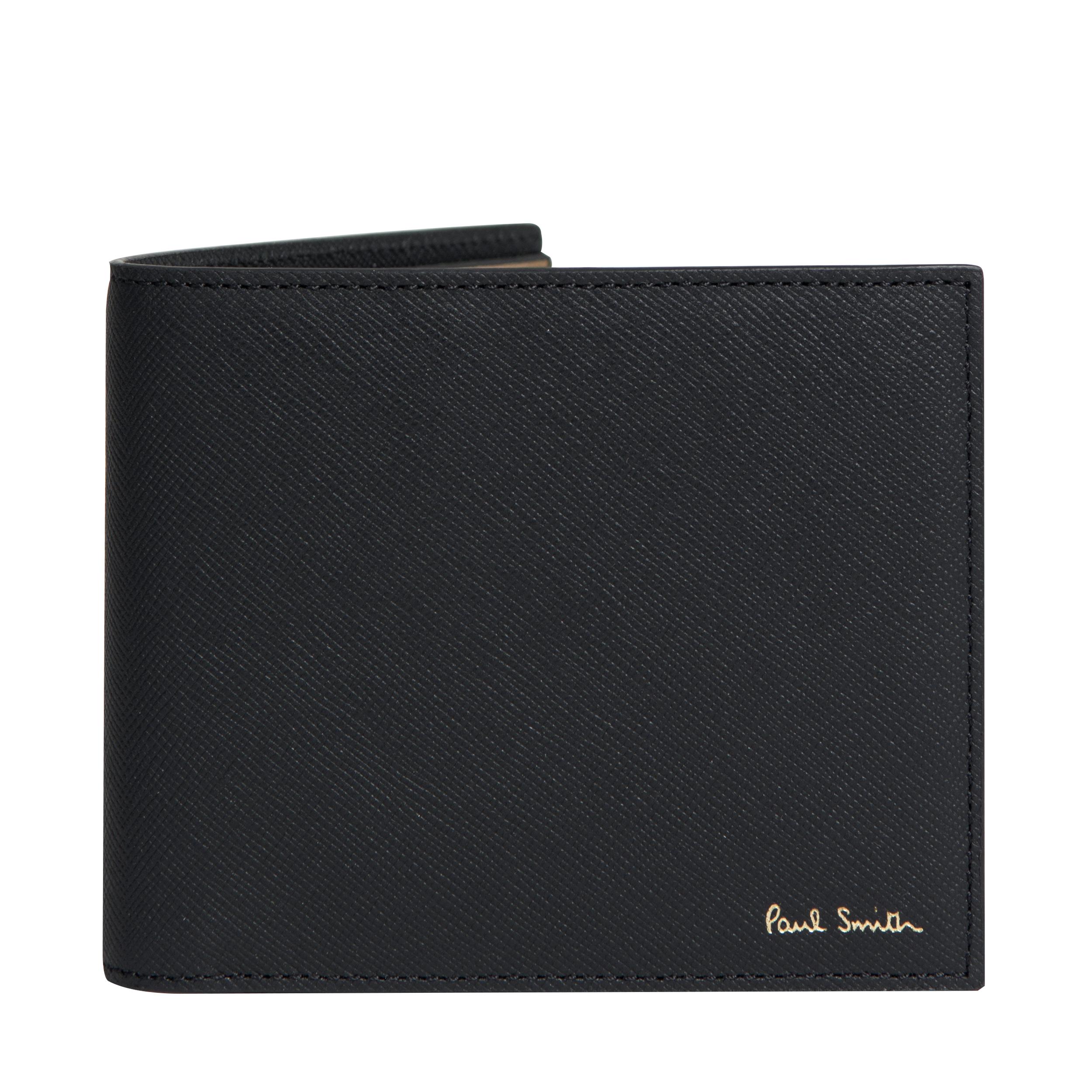 Paul Smith Leather Racing Mini Print Interior Billfold Wallet Black for ...