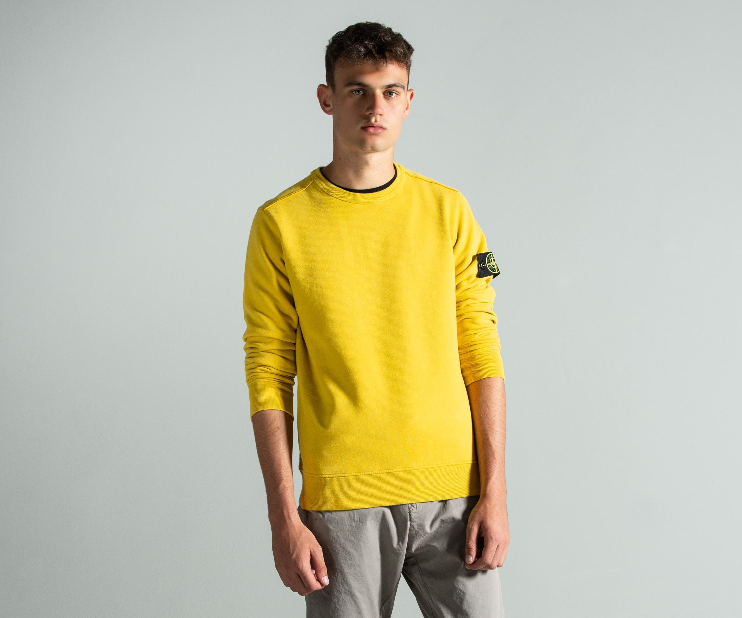 Stone Island Cotton Classic Garment Dyed Sweatshirt Mustard in Yellow for  Men - Lyst