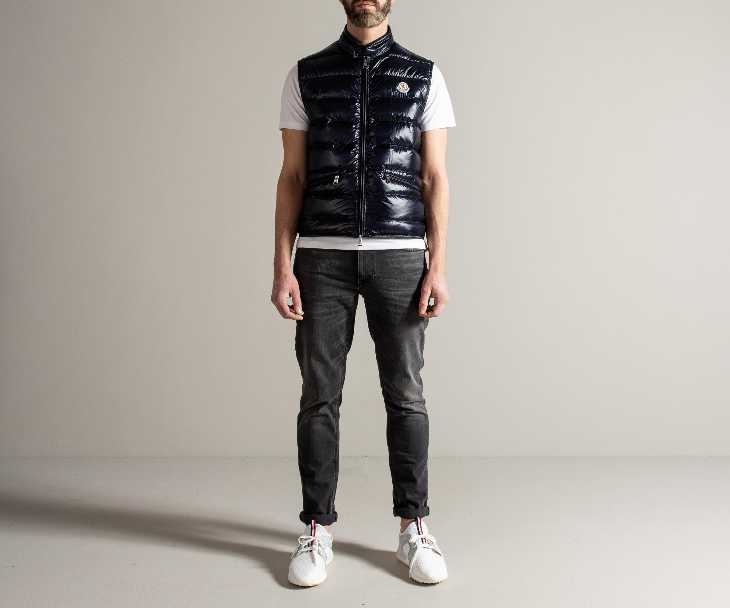 Moncler Synthetic 'gui' Gilet Navy in Blue for Men - Lyst
