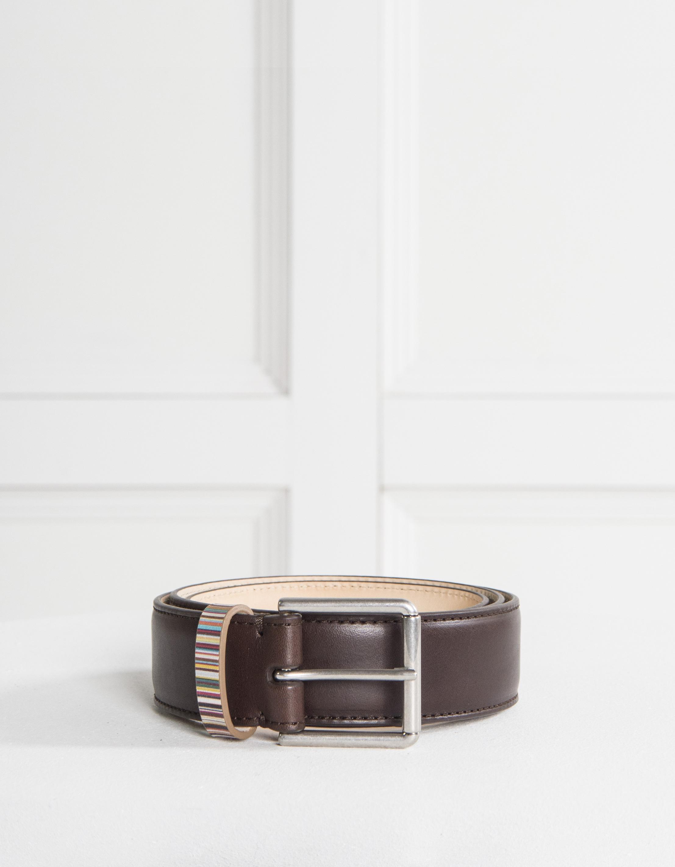 PAUL SMITH Signature Multi Stripe KEEPER Mens 32/" Belt BROWN