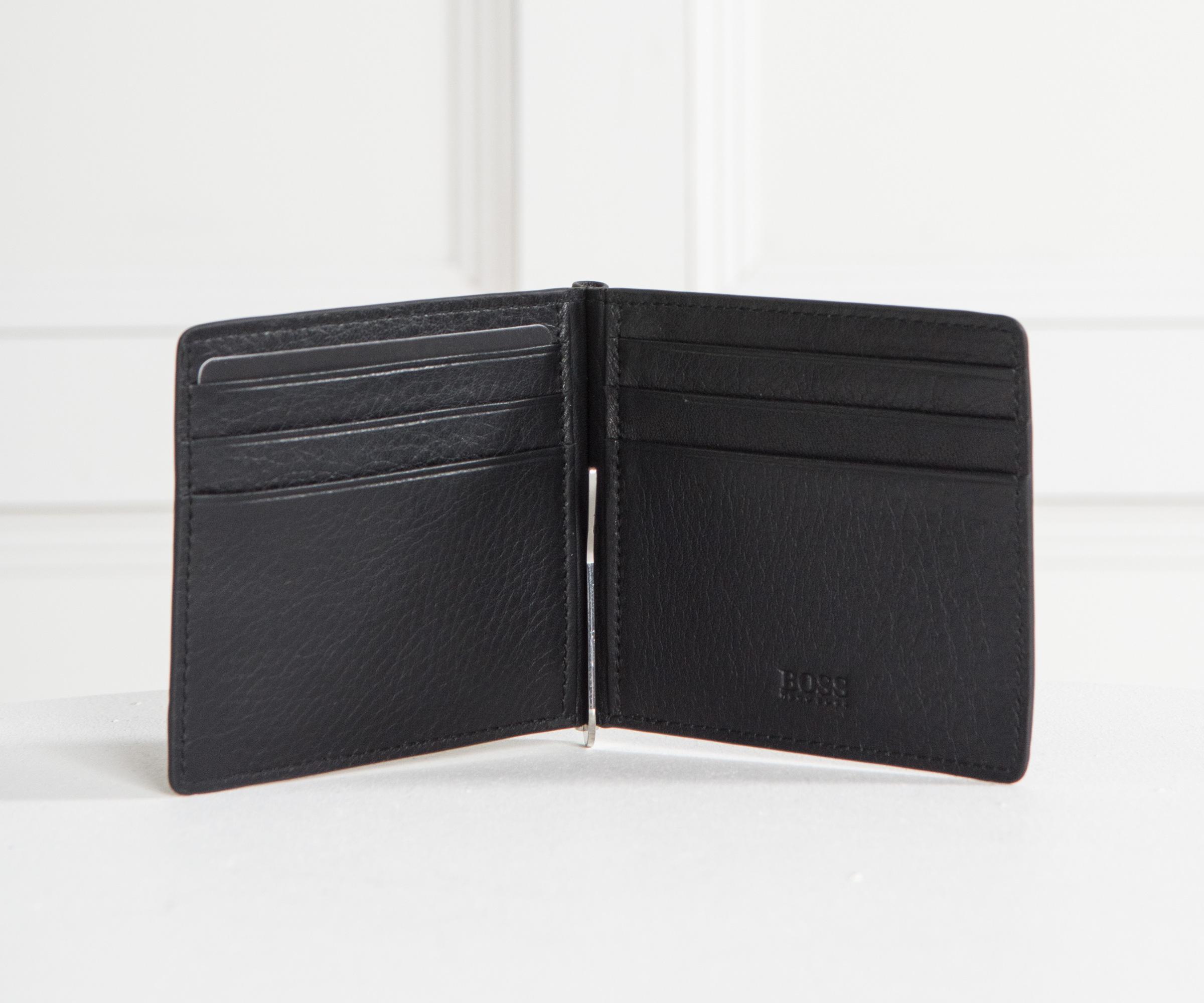 BOSS 'elite_6' Cash Clip Leather Wallet Black for Men Lyst