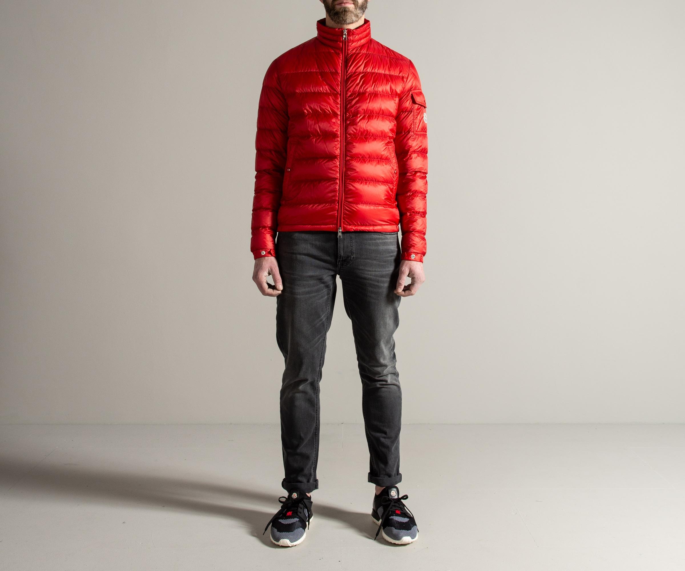 red moncler bomber jacket