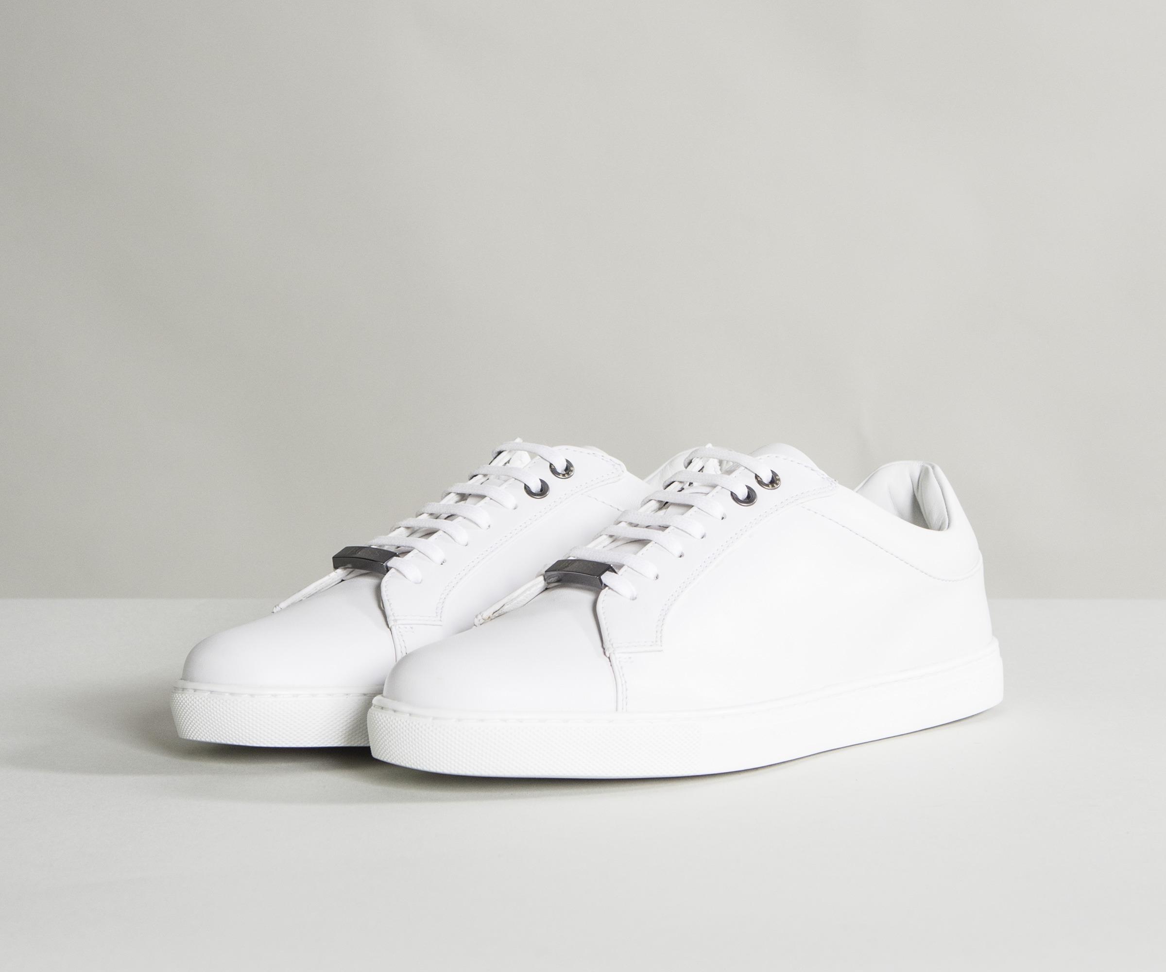 hugo boss white leather trainers