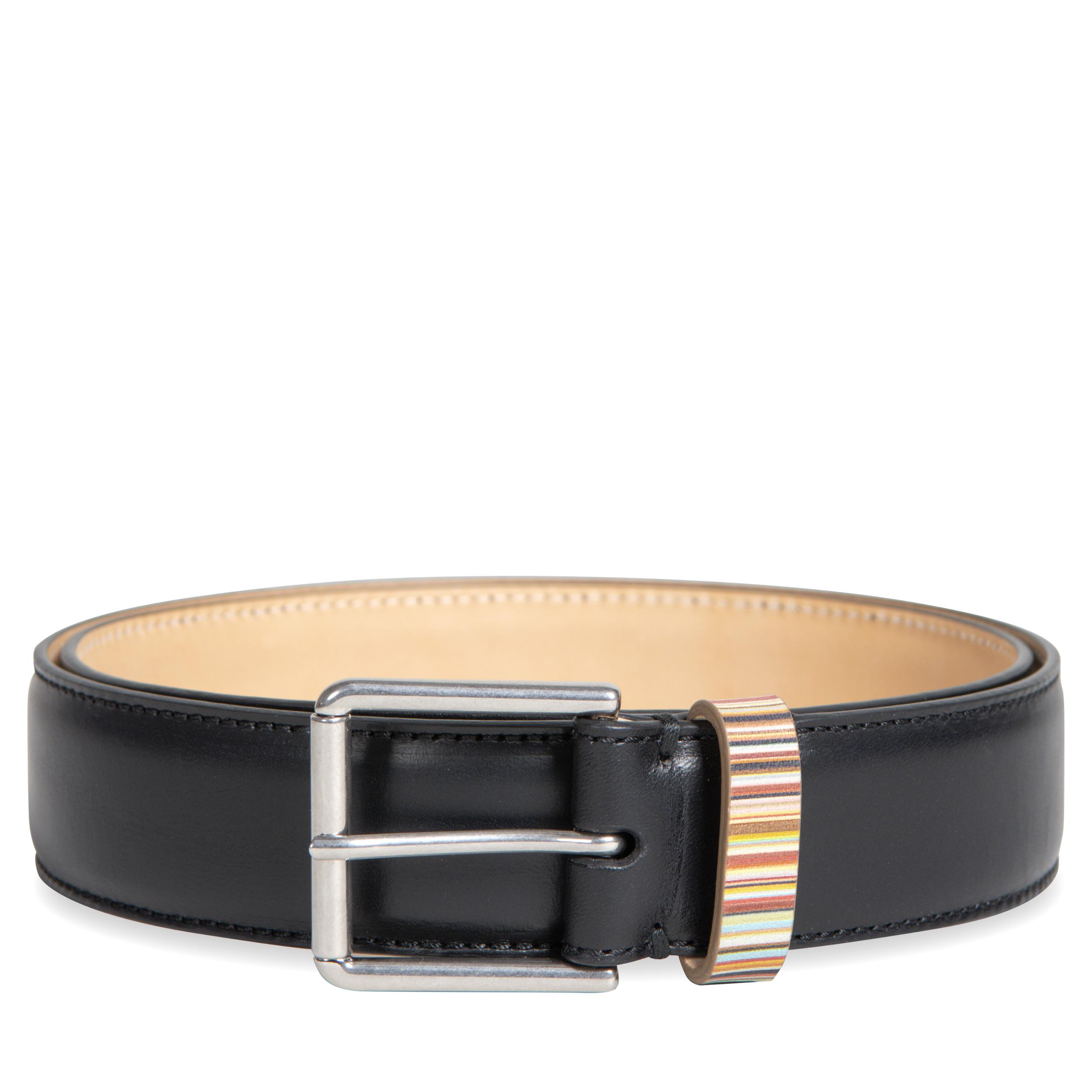 Paul Smith Signature Stripe Keeper Leather Belt in Black for Men - Save 60% - Lyst