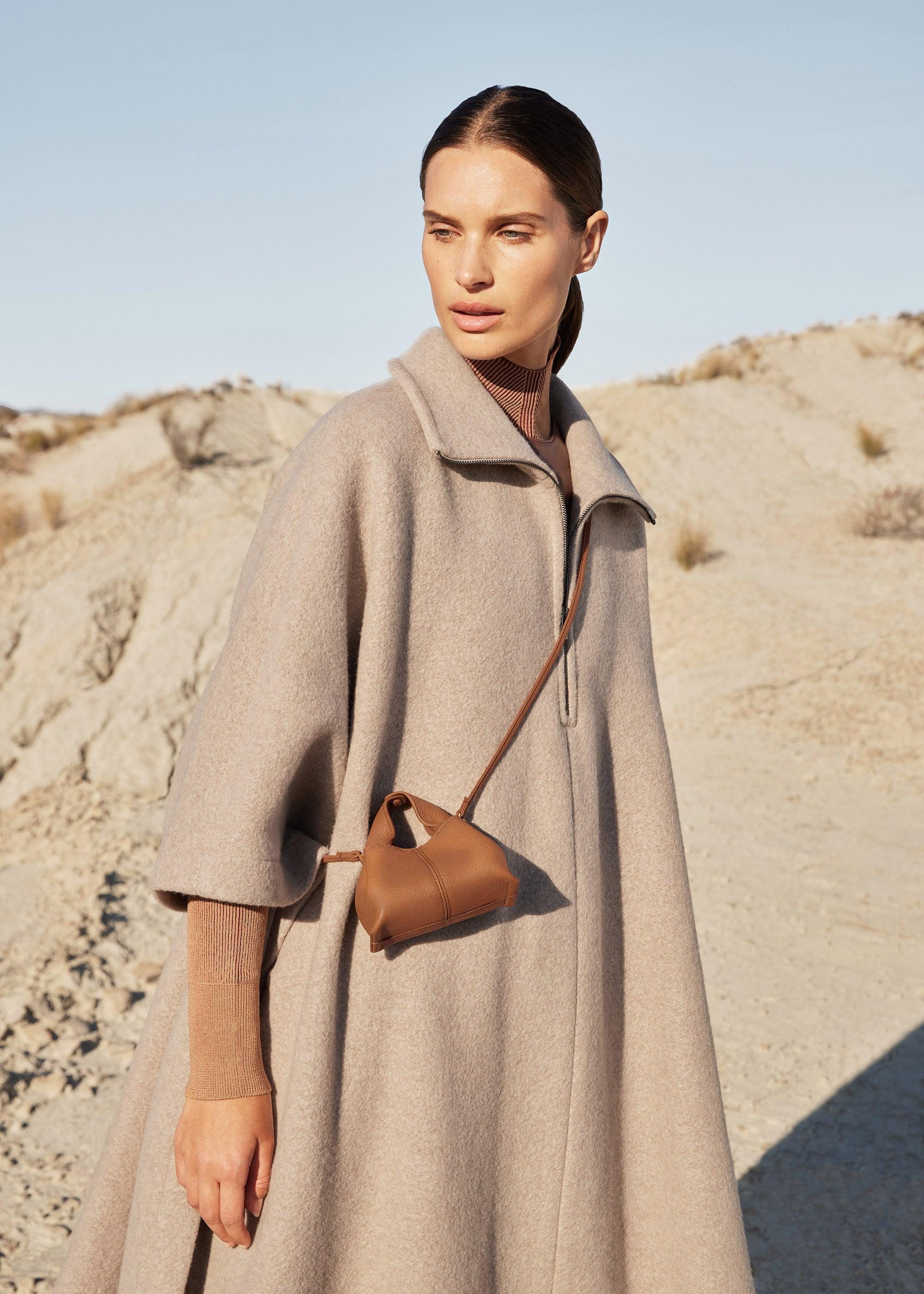 Polène Paris Number Nine Micro Bag - Camel Textured Leather in Natural