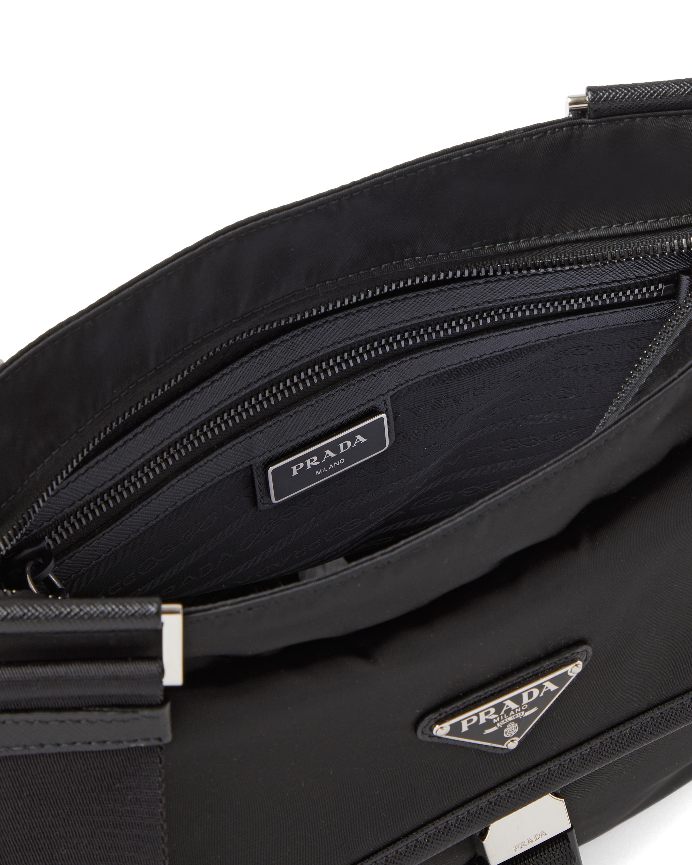 Prada Synthetic Renylon And Saffiano Leather Shoulder Bag in Black for