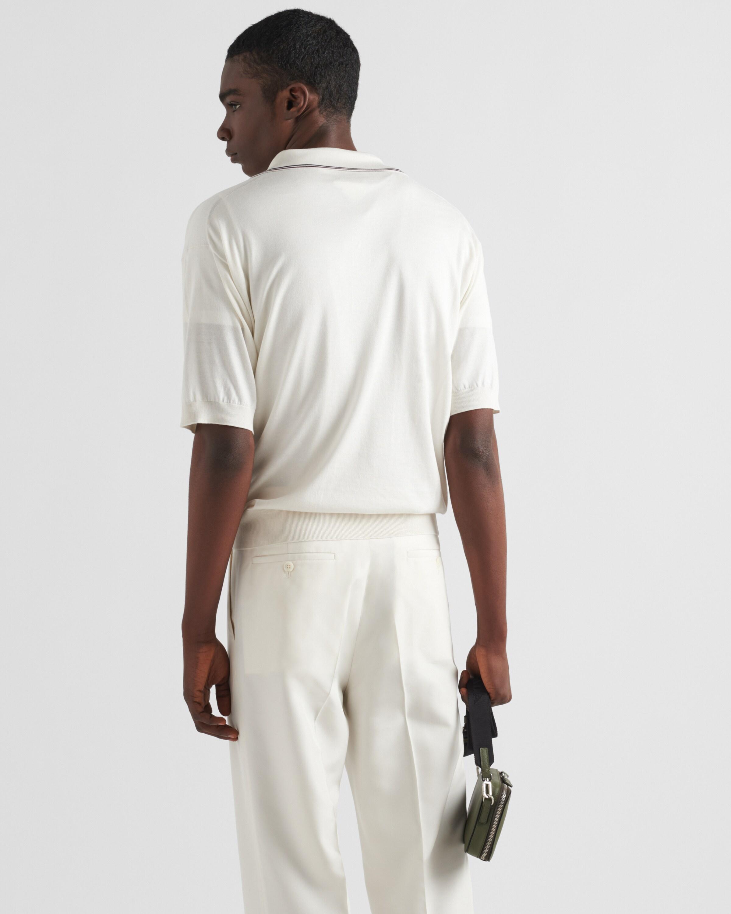 Tシャツ・カットソー PRADA Ivory Silk Blend Polo Shirt Prada Ivory Silk Blend Polo Shirt in White for Men | Lyst