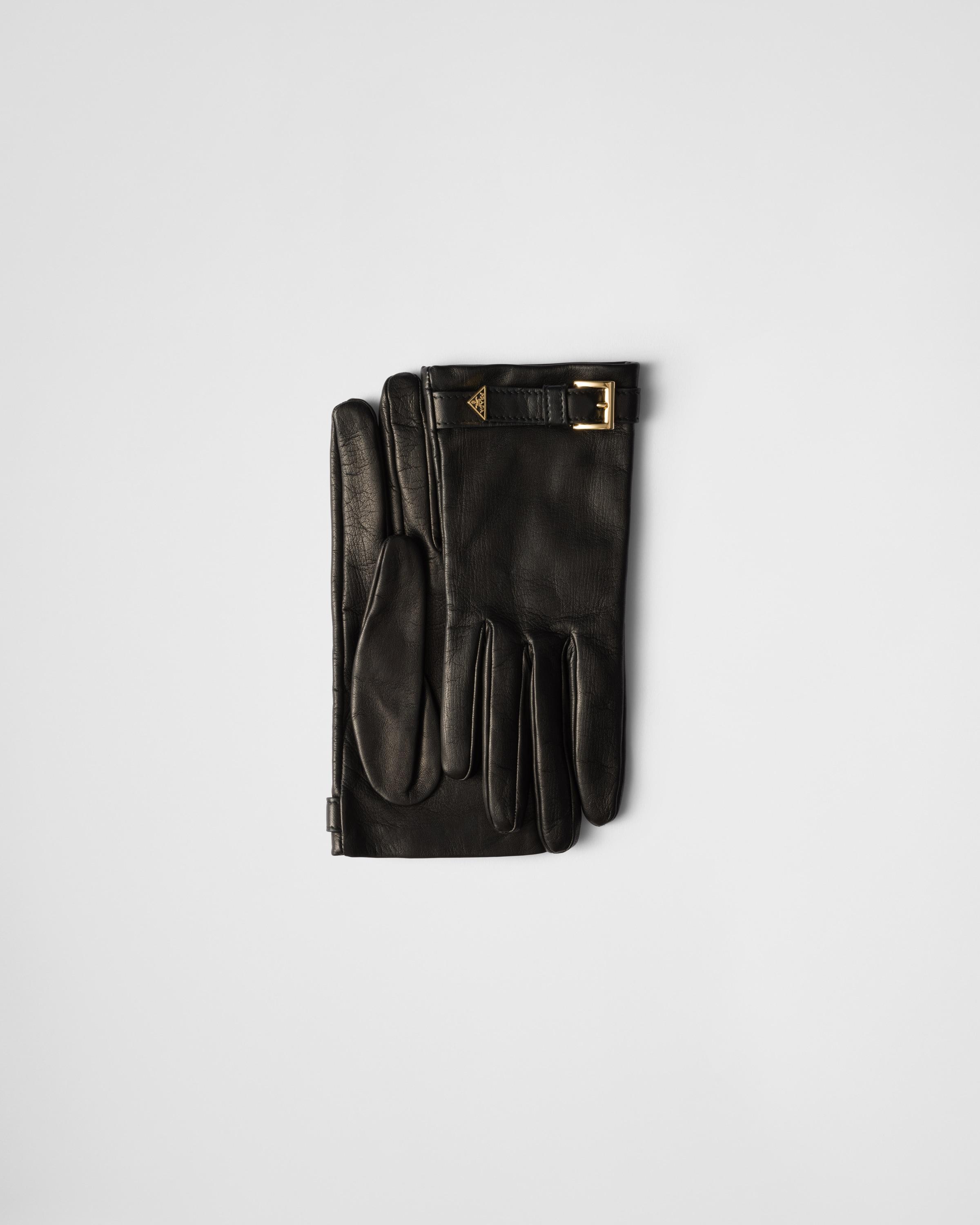 Prada Nappa Leather Gloves in Black Lyst UK