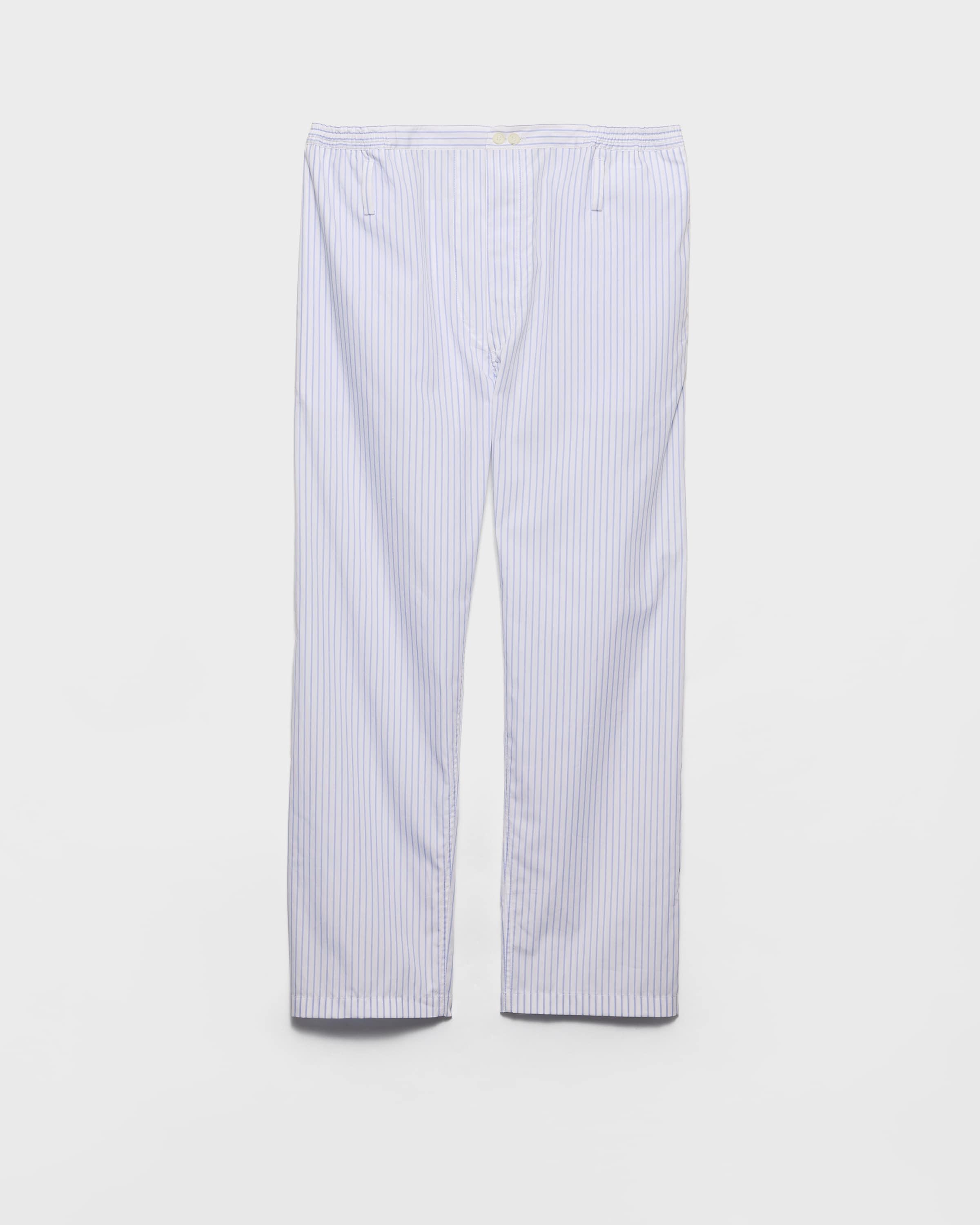 パンツ PRADA Striped pants Prada Striped Poplin Pants in White for Men | Lyst