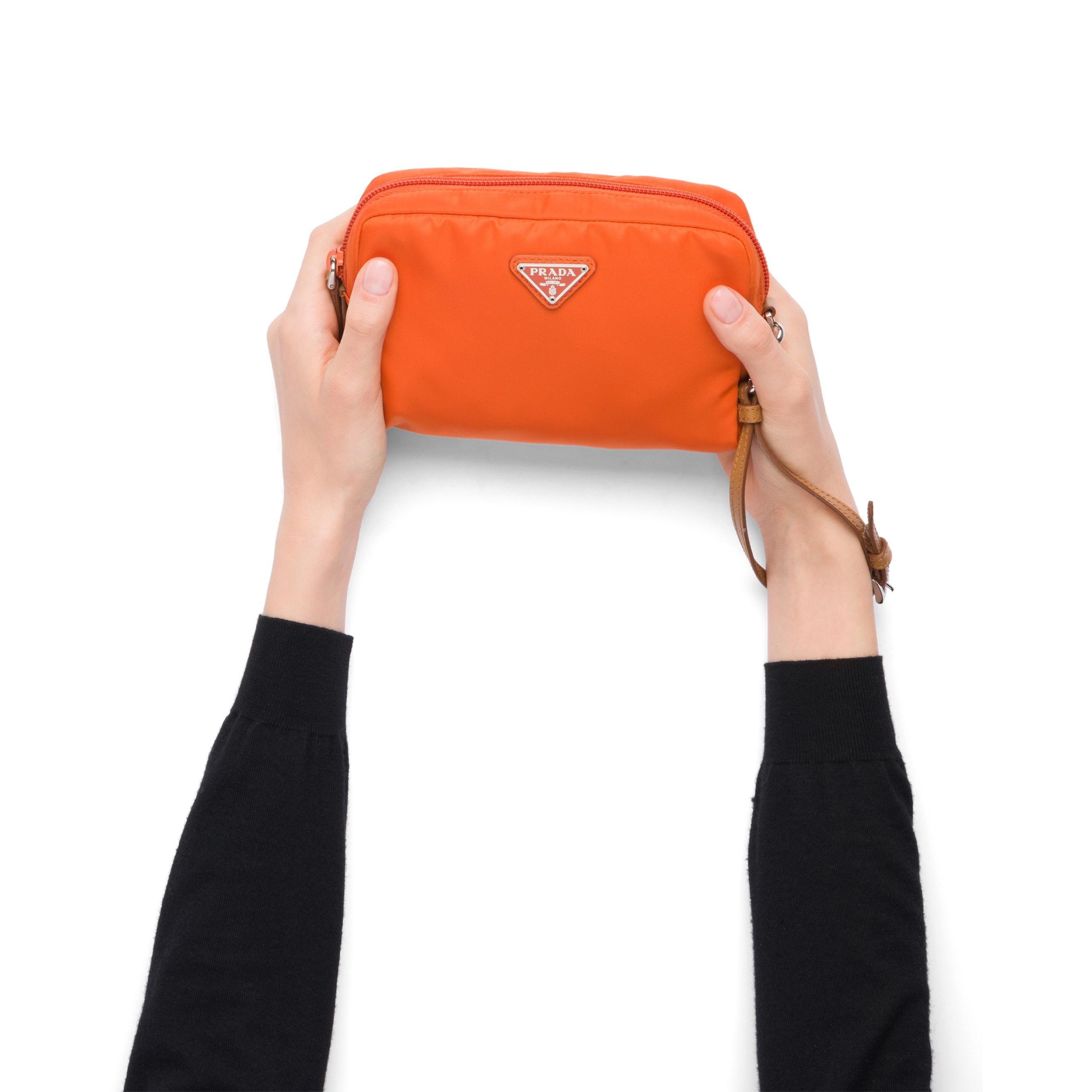 Prada Fabric Cosmetic Pouch in Orange | Lyst