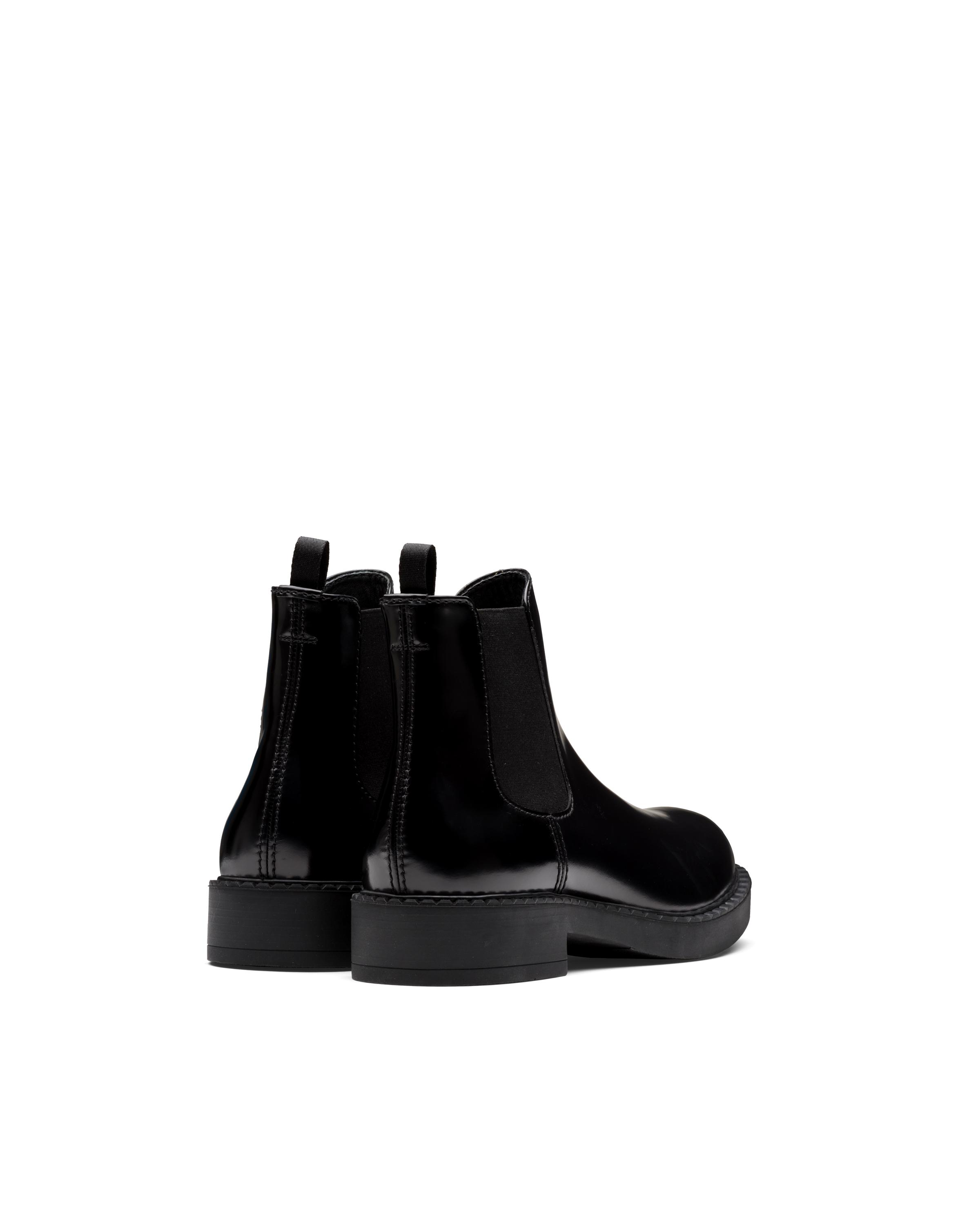 Prada Brushed Calf Leather Chelsea Boots in Black for Men | Lyst