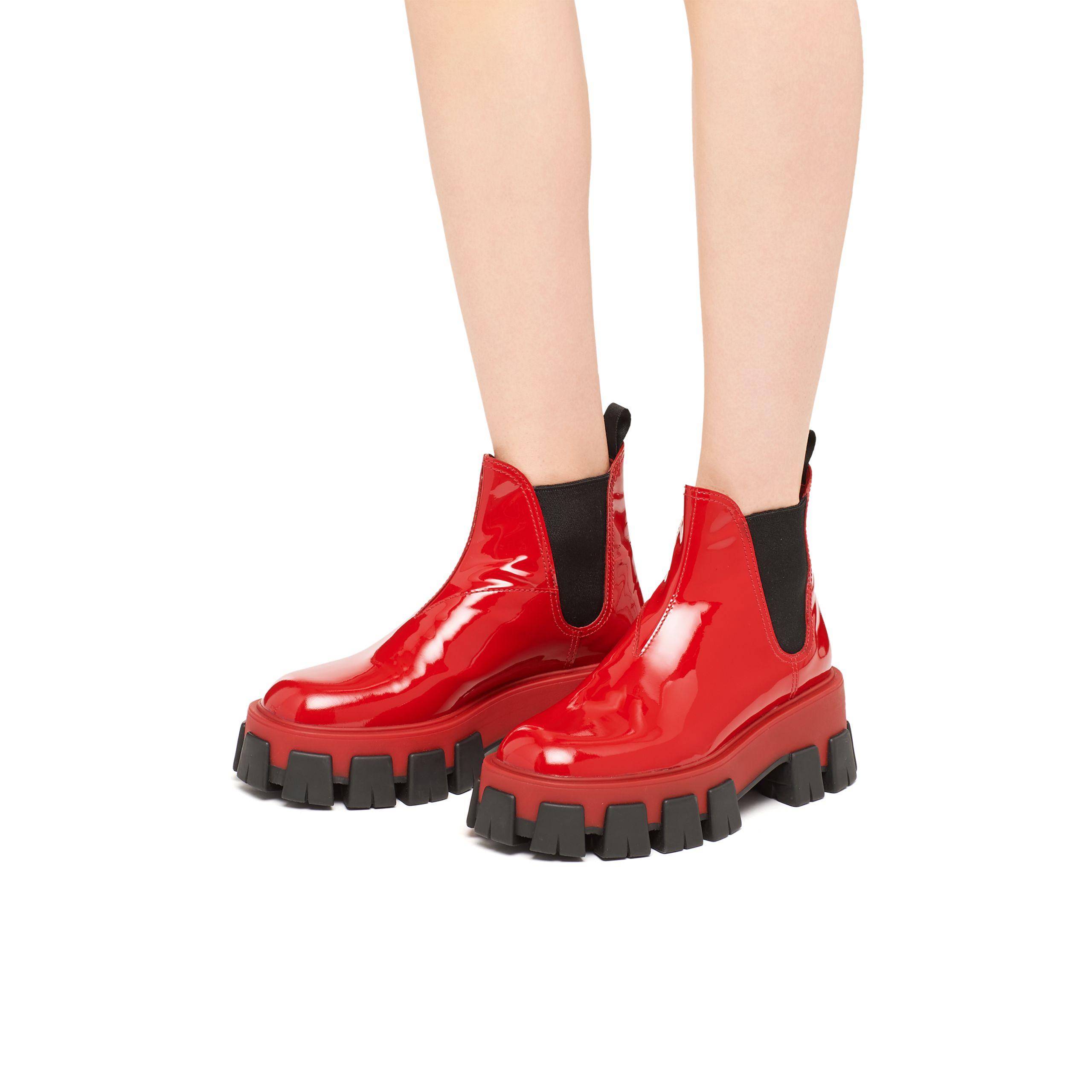 monolith patent leather booties