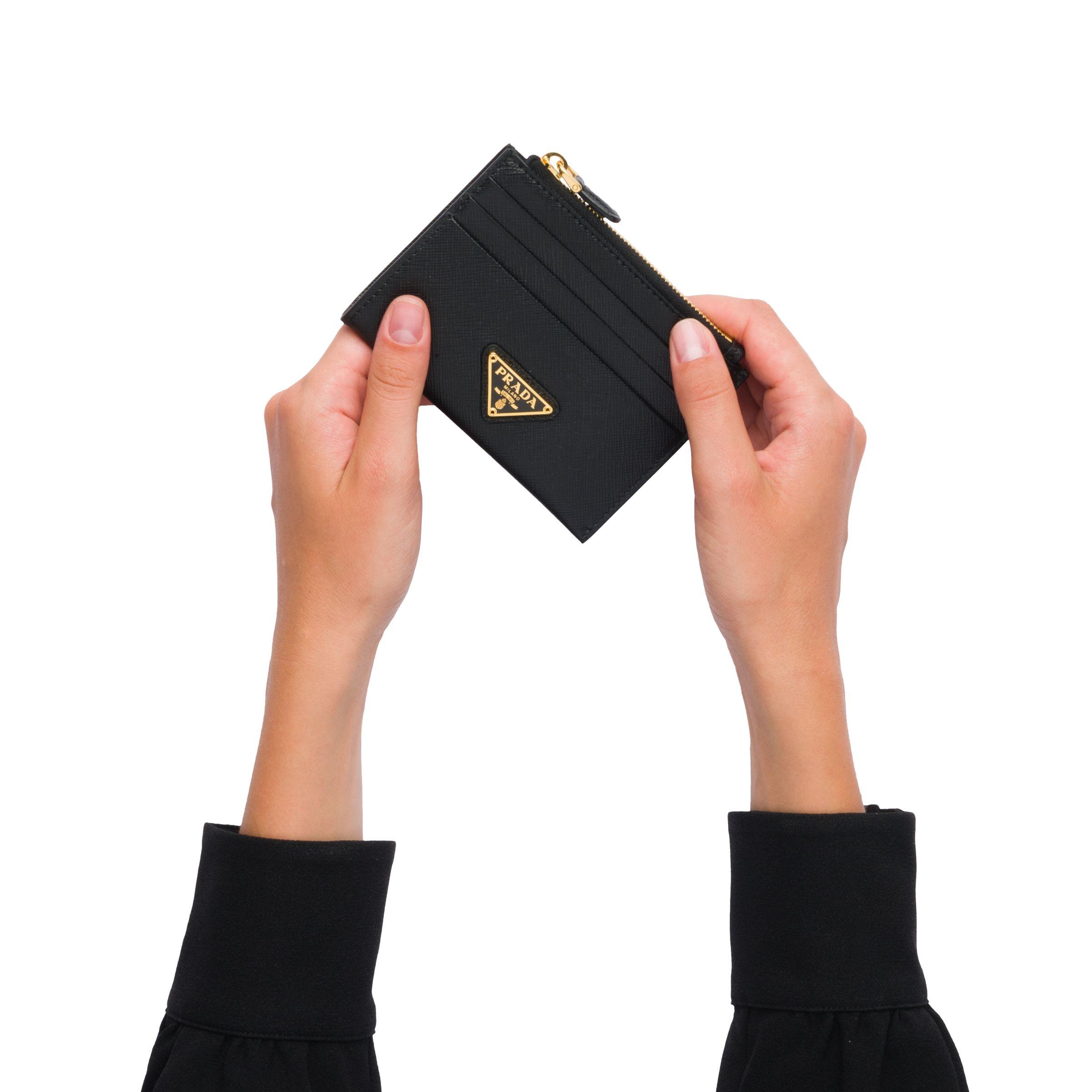 prada saffiano leather credit card holder