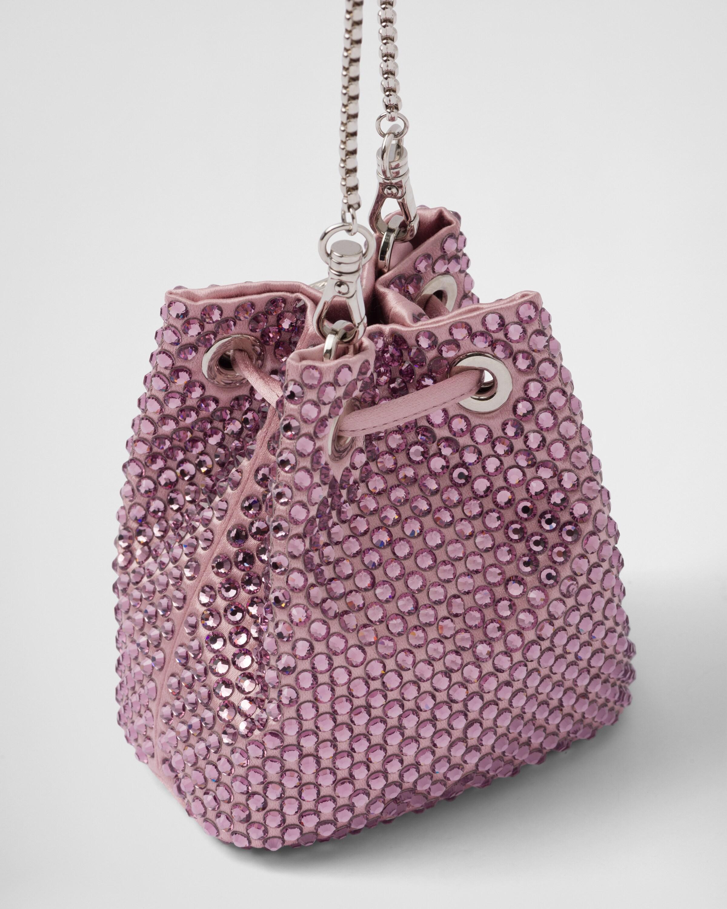prada crystal embellished mini pouch
