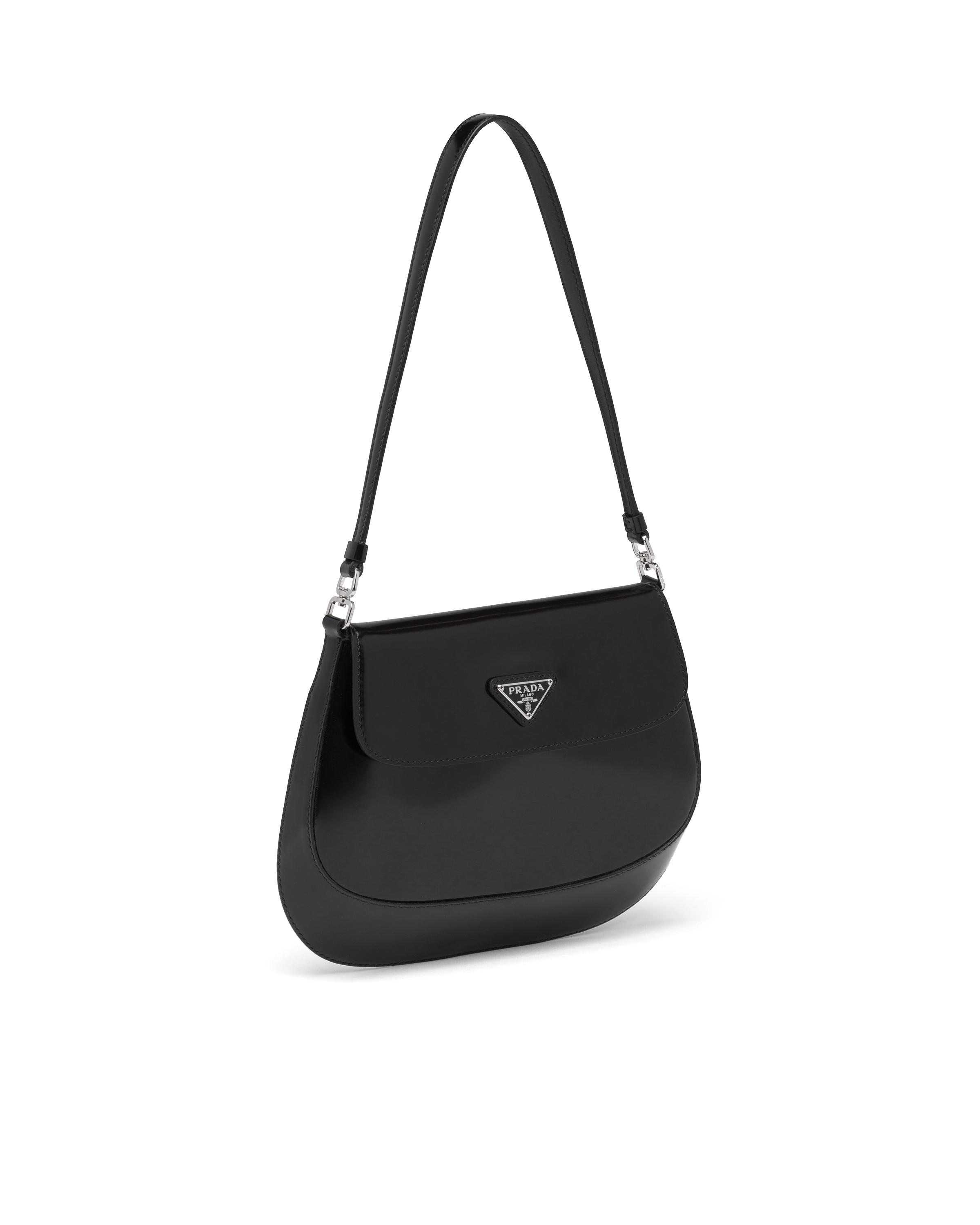 Prada Cleo Brushed Leather Shoulder Bag With Flap in Black - Save 6% - Lyst