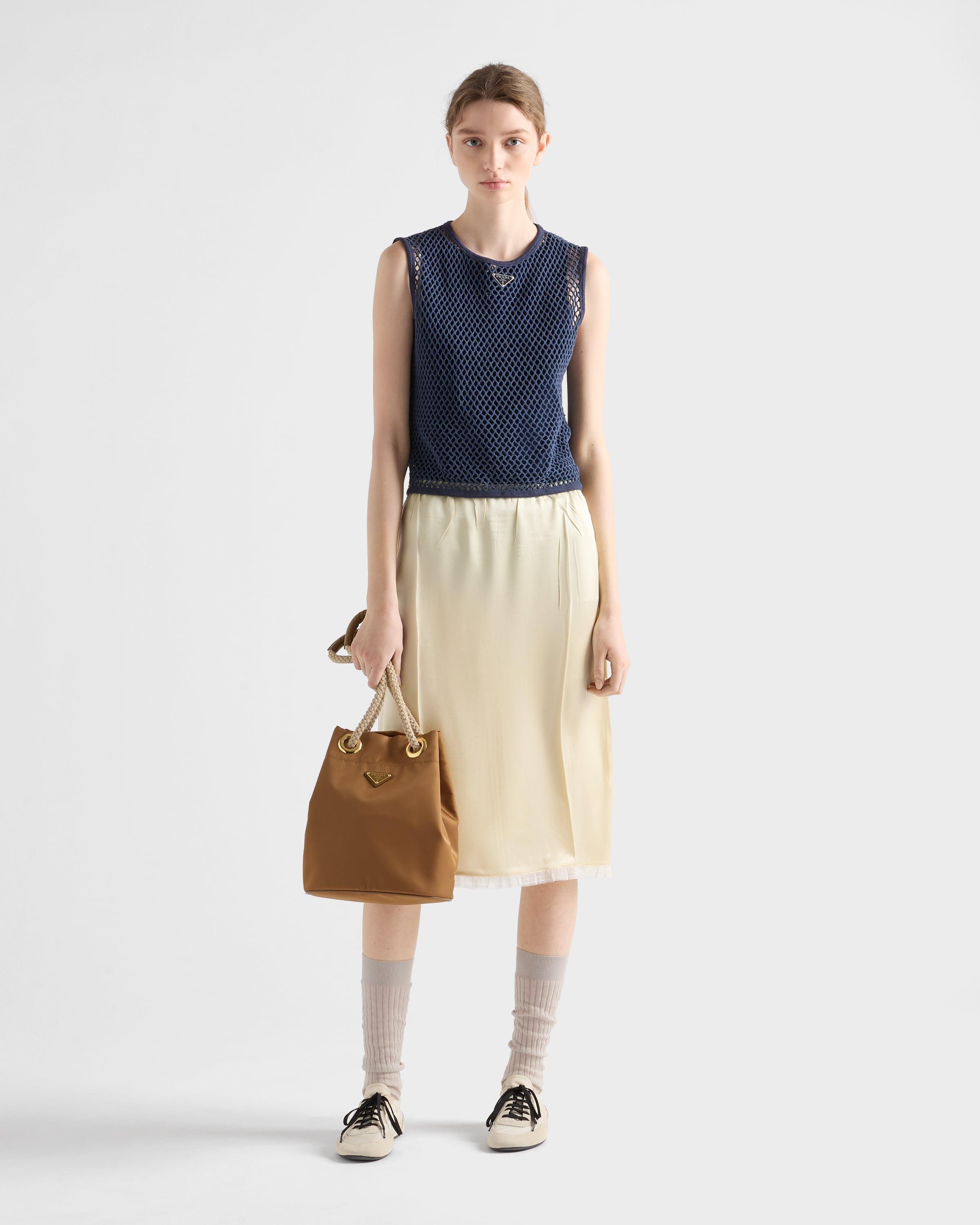 Prada Mariner Re-Nylon Small Bucket Bag in Brown | Lyst
