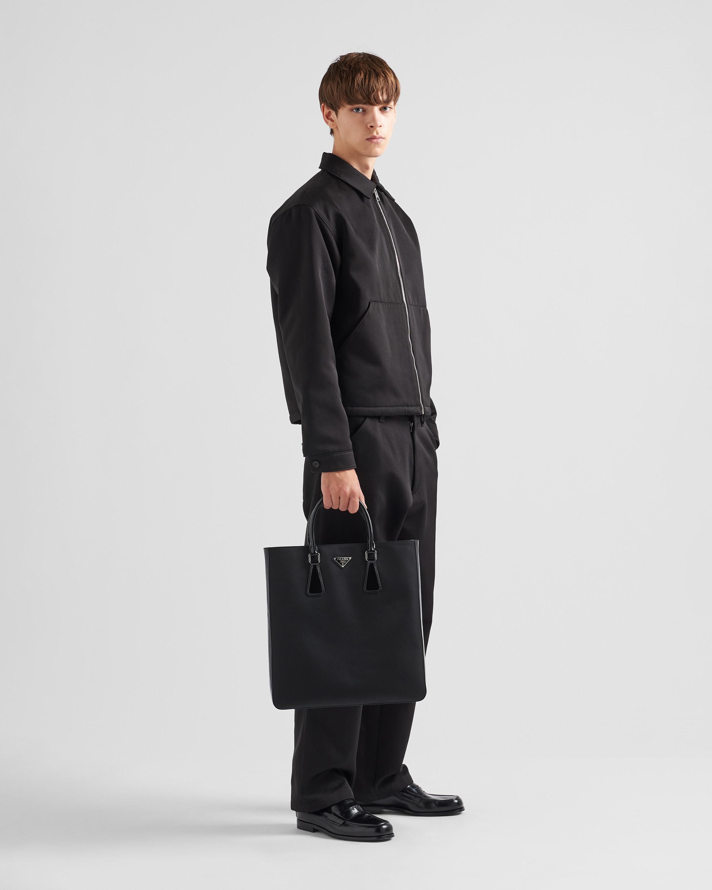 Prada Re nylon And Brushed Leather Tote Bag in Black for Men Lyst UK