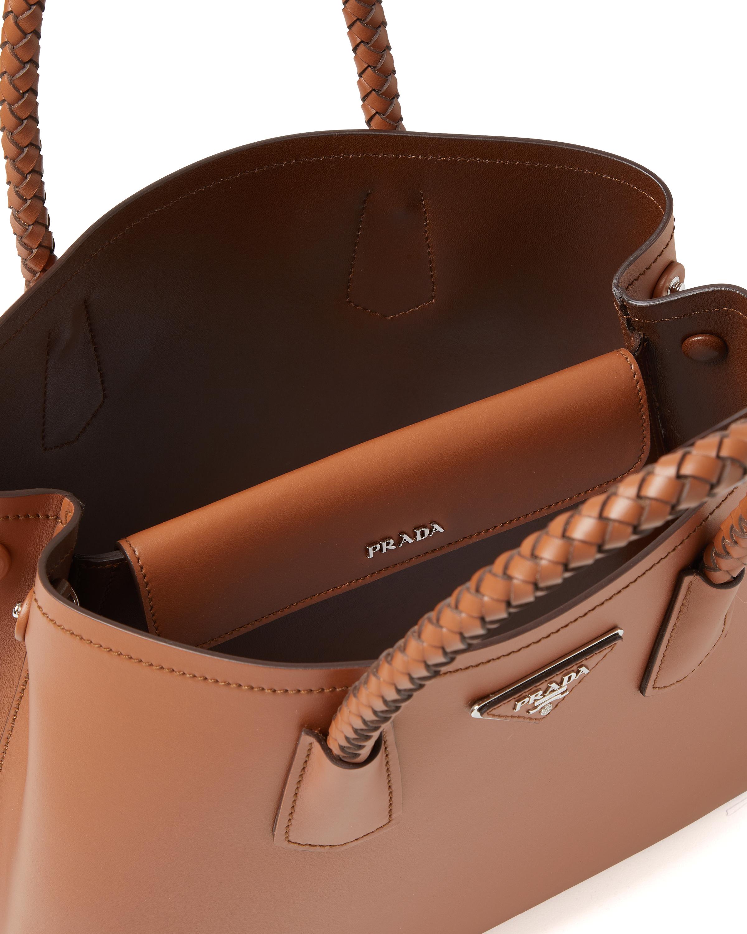 Prada Double Medium Leather Handbag in Cognac/Crocodile (Brown) - Lyst