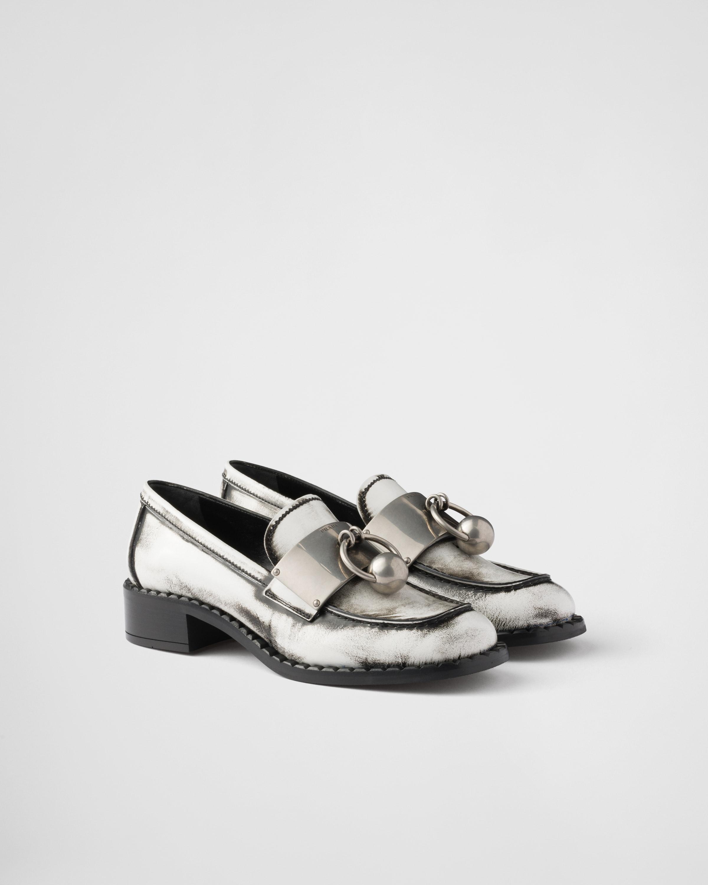 Prada Silver and Black Loafers with‎ Elegant Metallic Ornament IMG_2757.jpg?v=1765483163&  main image 4