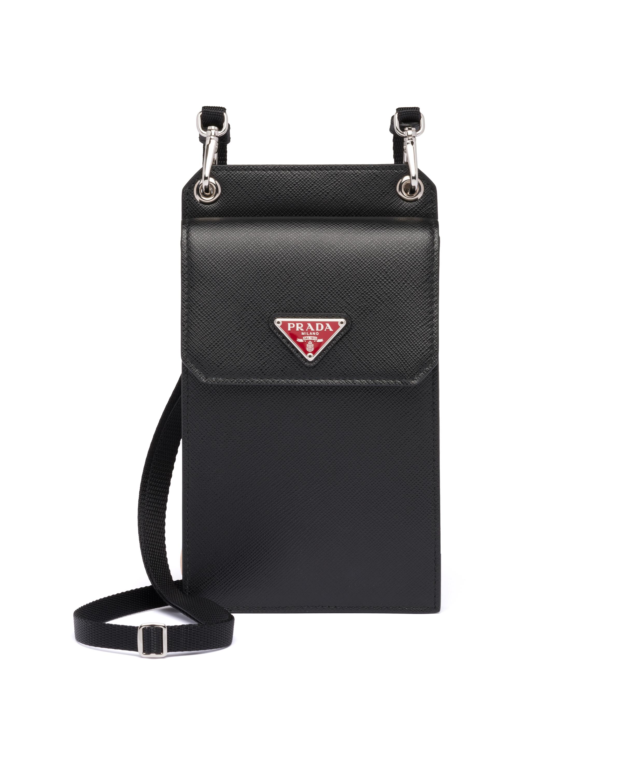 prada saffiano black and red