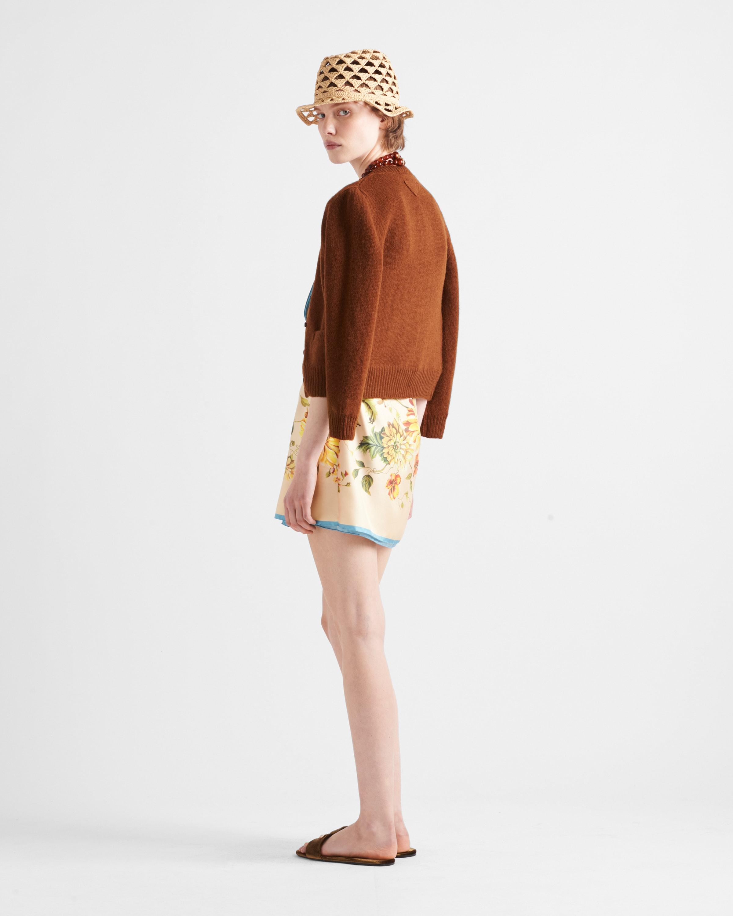 Prada Printed Silk Twill Mini-Dress in Metallic | Lyst