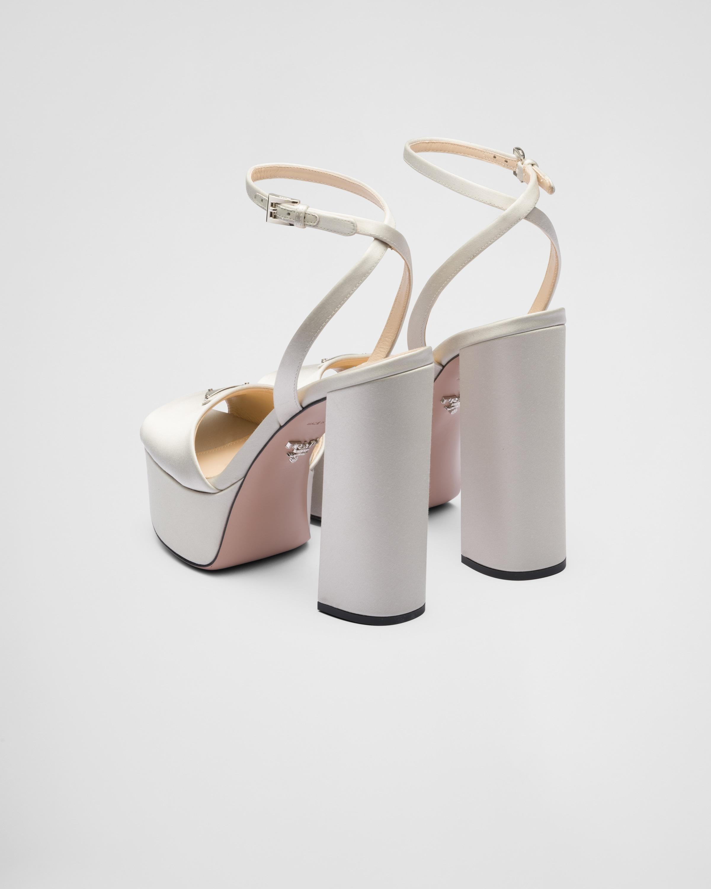 Prada High-heeled Satin Sandals in White | Lyst Prada High-heeled Satin Sandals in White | Lyst