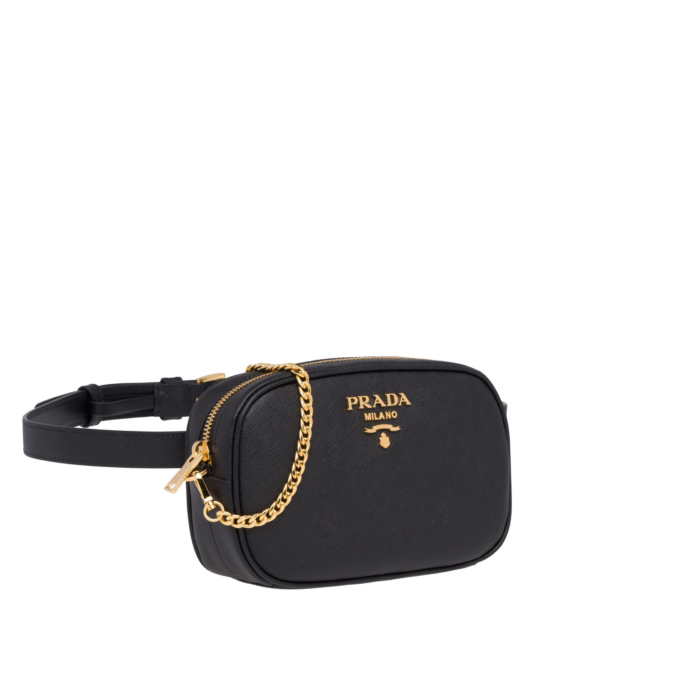 Prada Saffiano Leather Belt Bag in Nero (Black) | Lyst