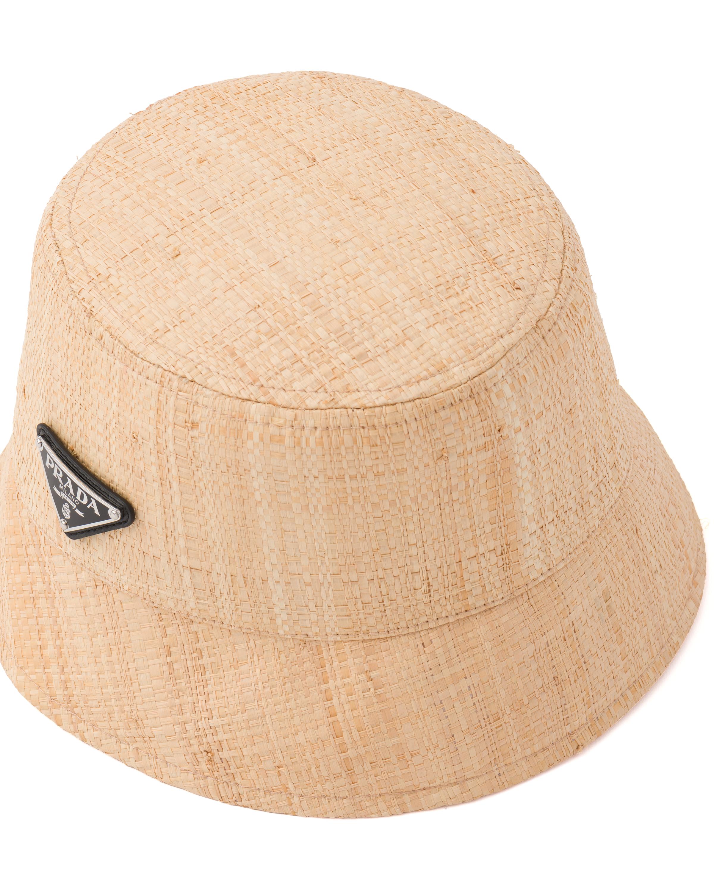 Prada Straw Bucket Hat in Tan/Black (Natural) - Lyst