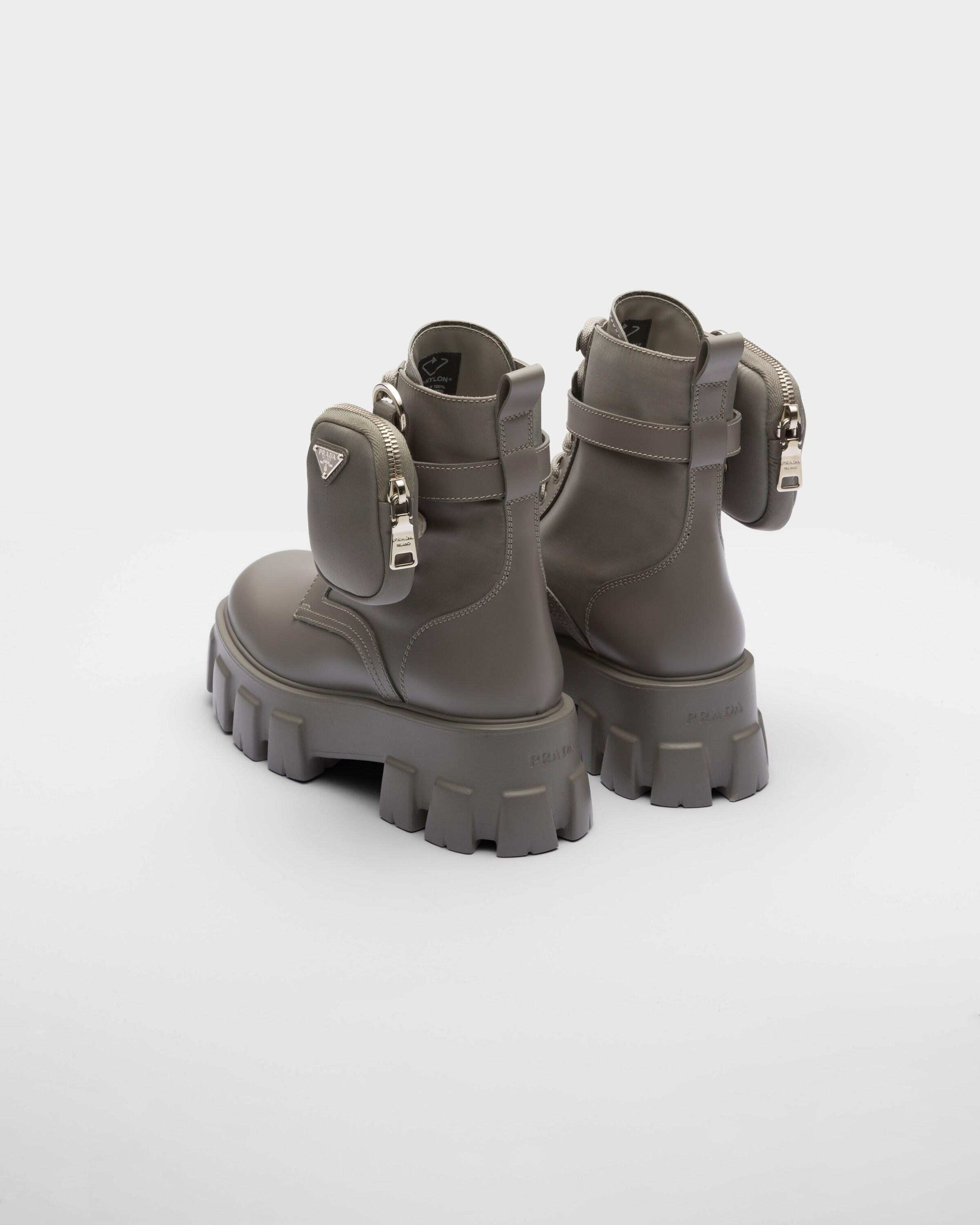 Prada leather and nylon boots hotsell
