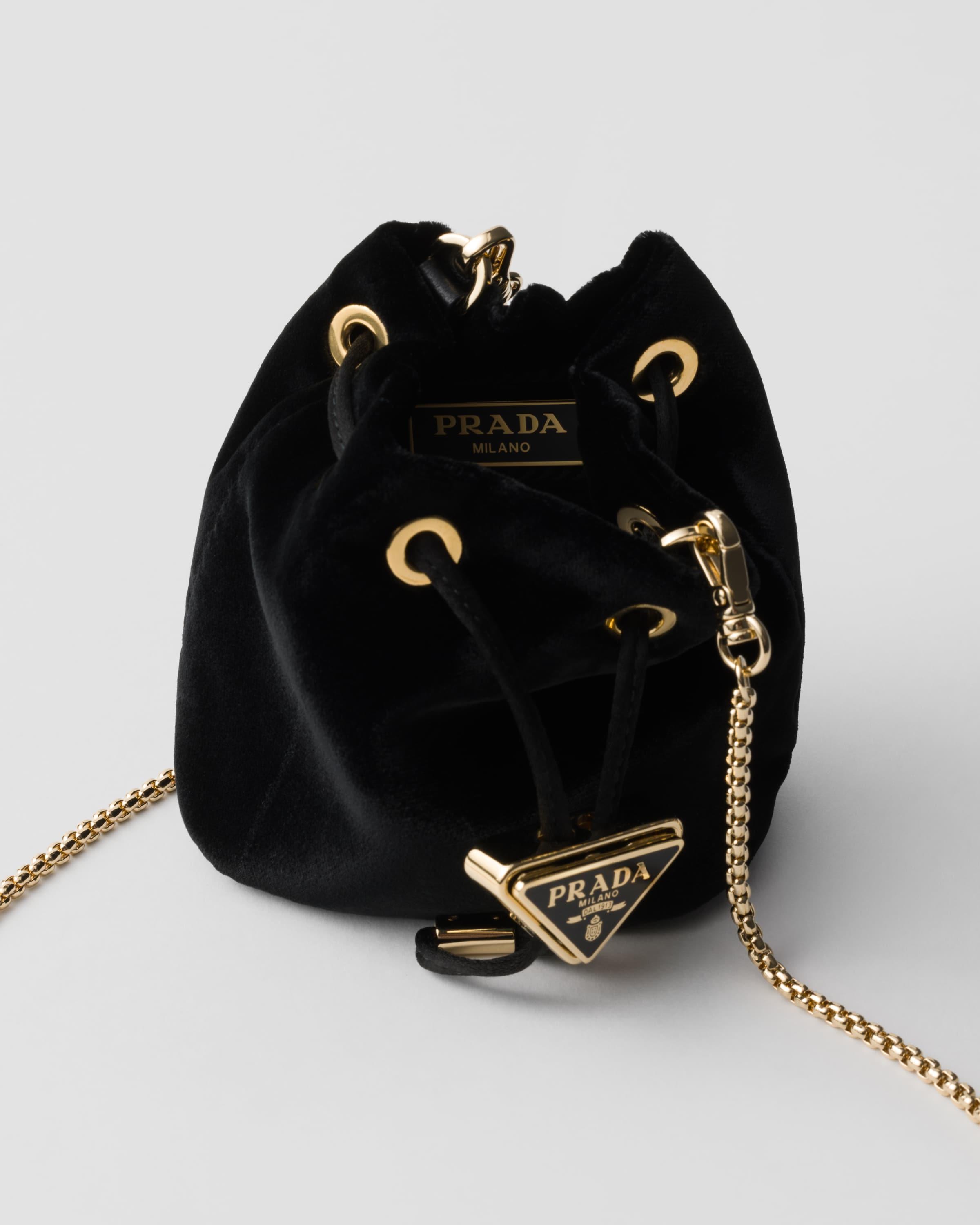 Prada Velvet Mini Pouch in Black Lyst UK