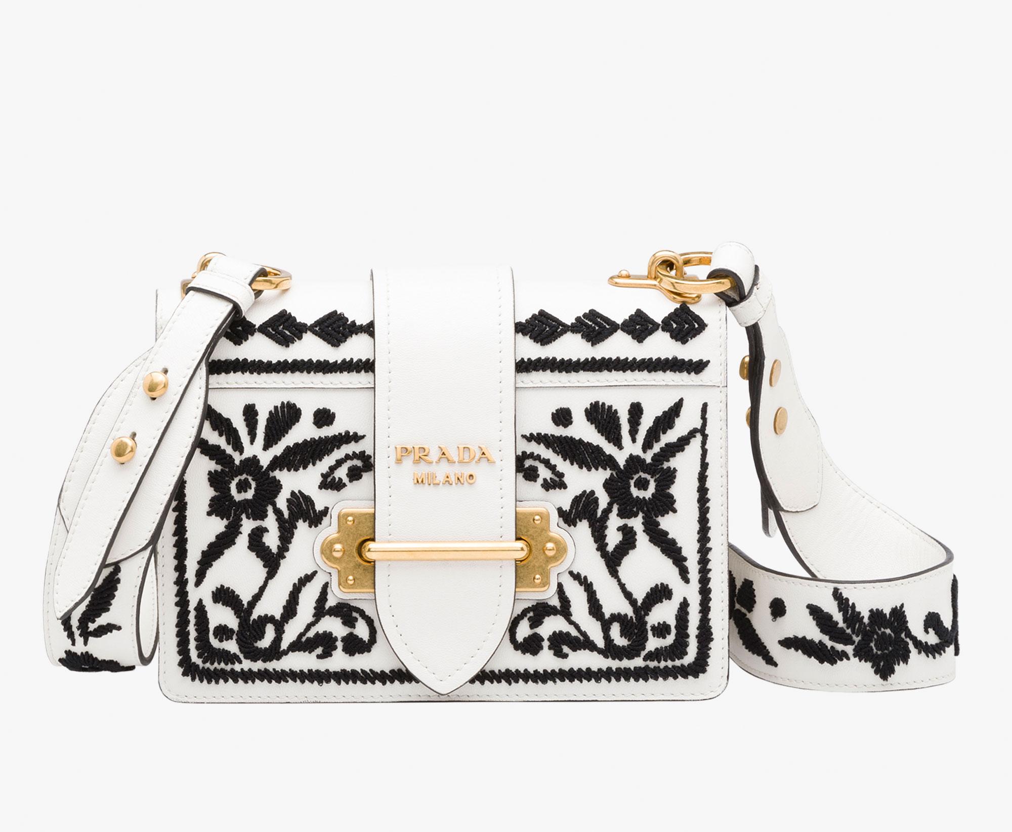 Prada Cahier Folk In White + Caramel, ModeSens