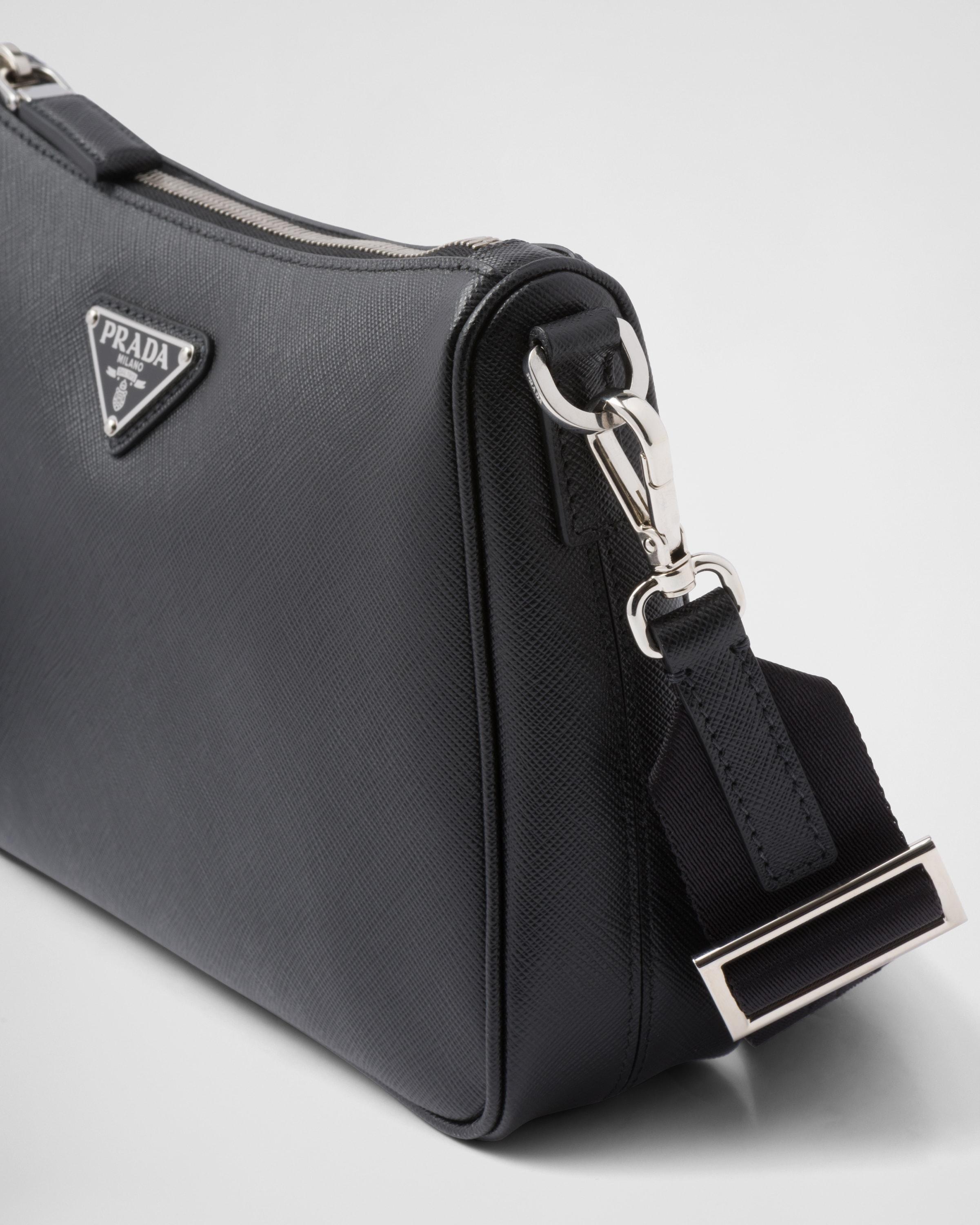 prada saffiano leather shoulder bag black