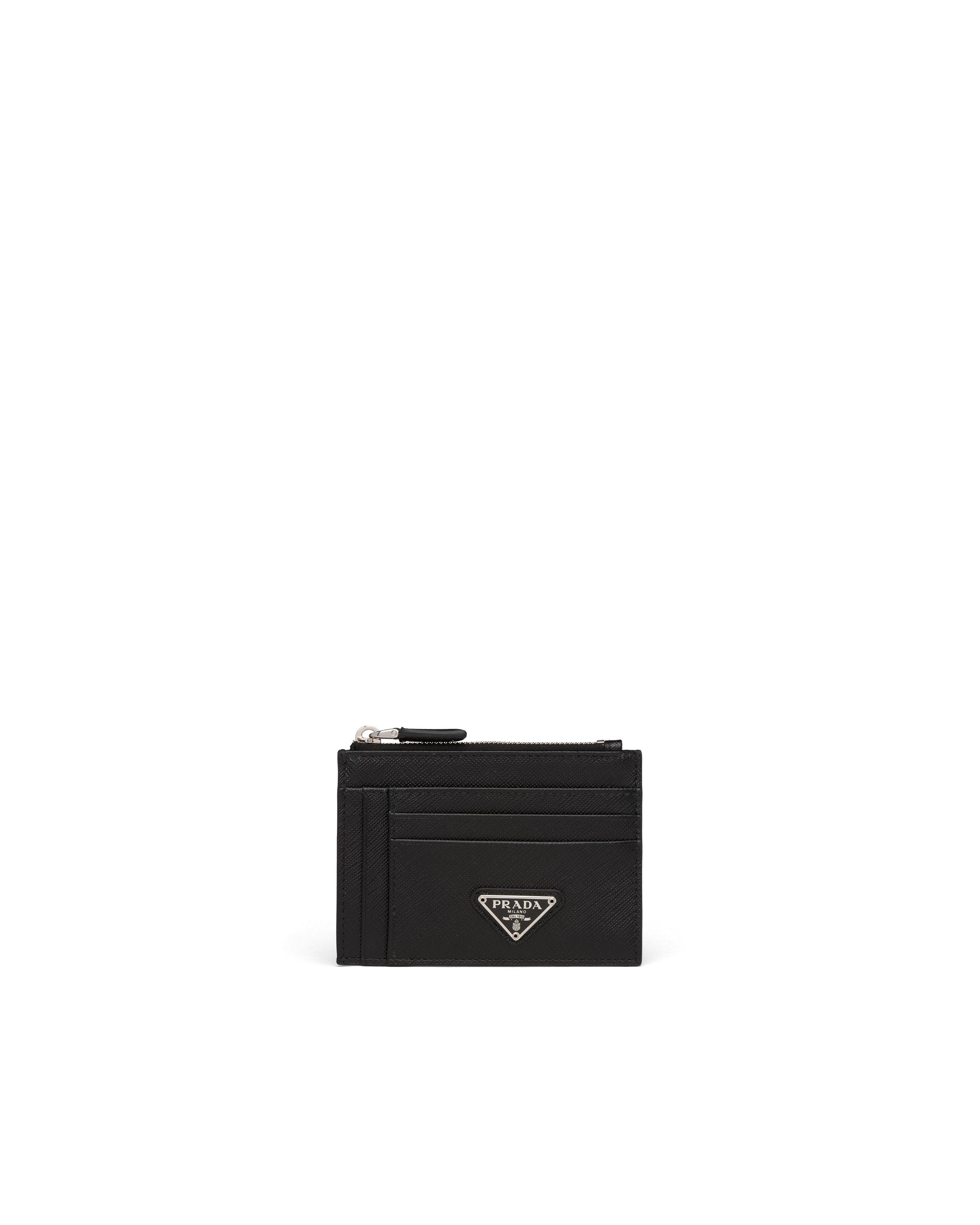 Prada Saffiano Leather Card Holder in Black for Men - Lyst