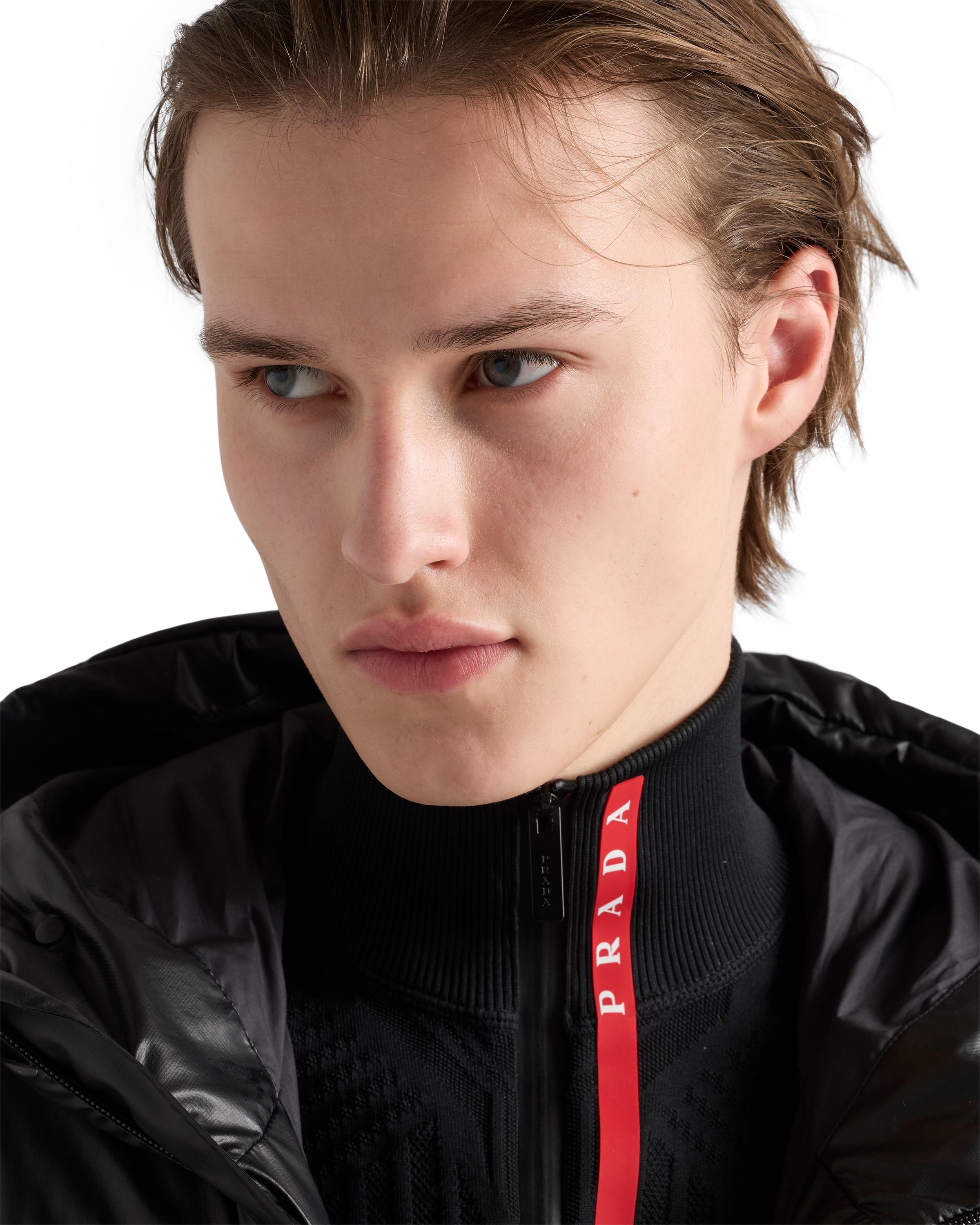 Prada Technical Knit Turtleneck in Black for Men | Lyst