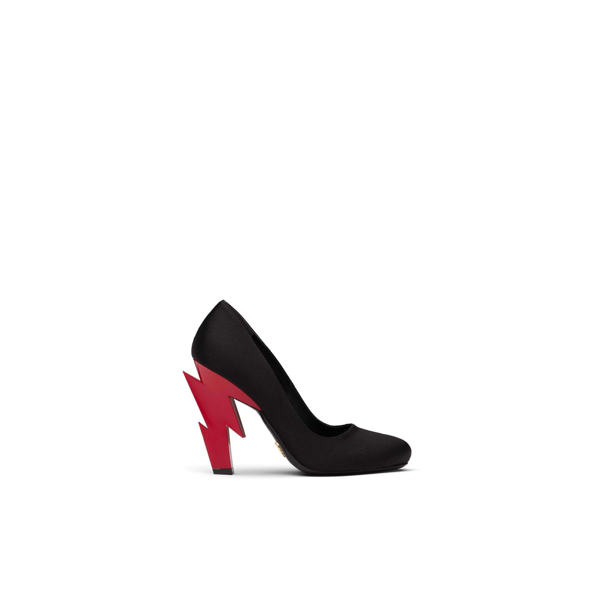 prada heels black and red