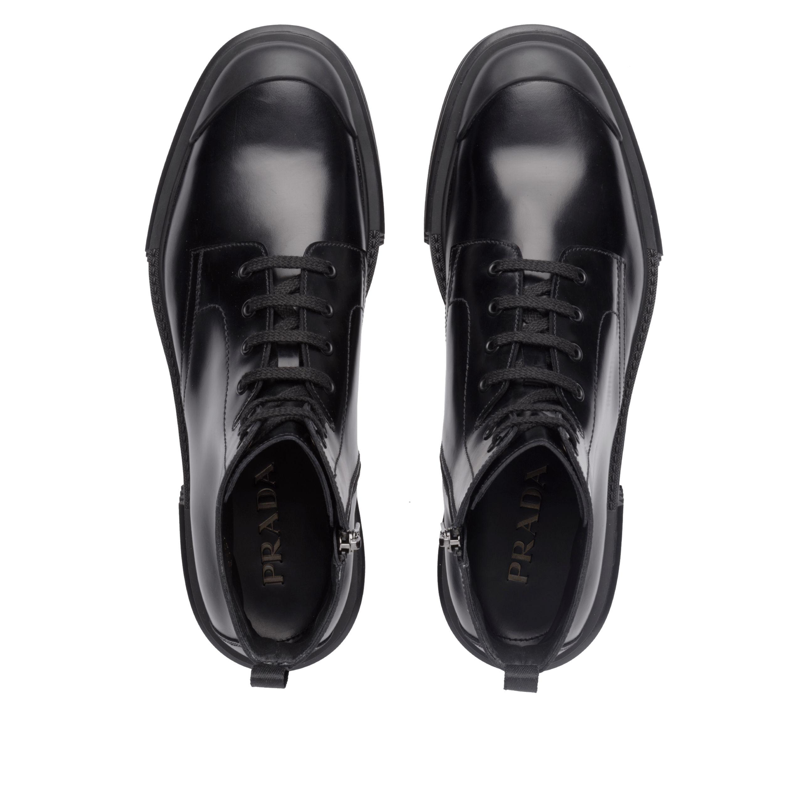 prada laced leather booties