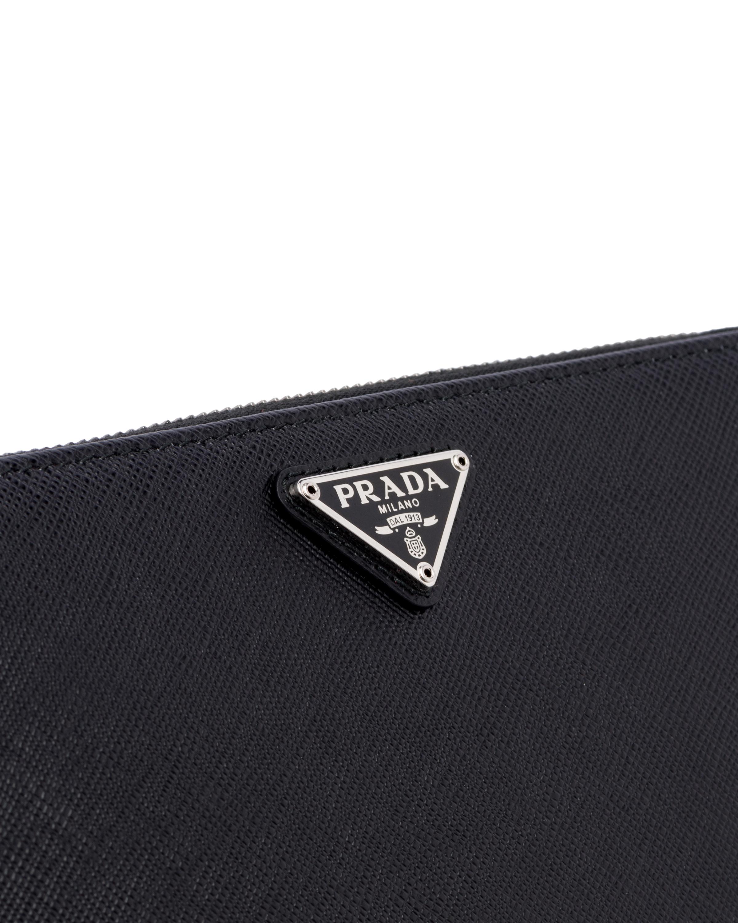Prada Large Saffiano Leather Wallet in Black - Lyst
