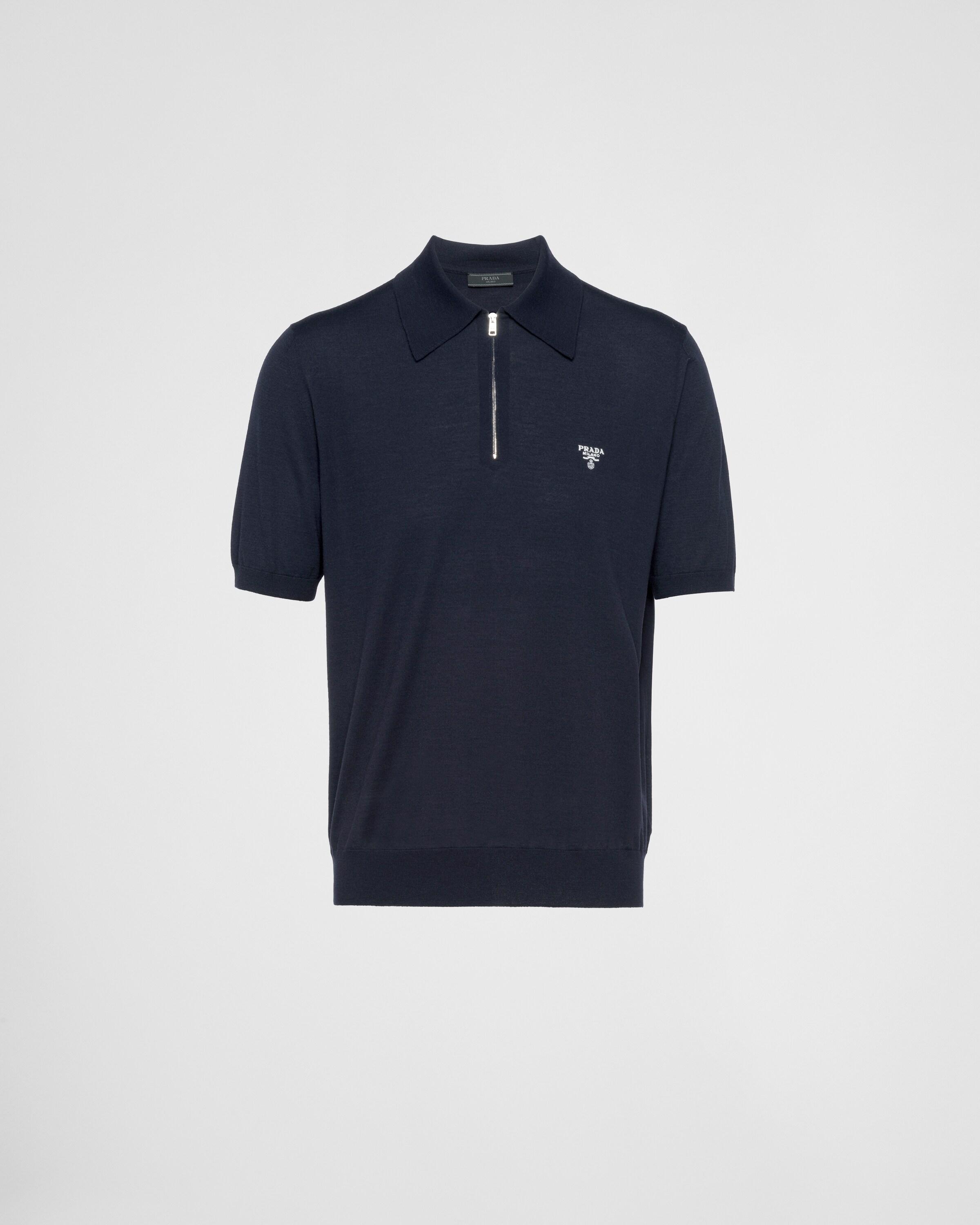 Prada Superfine Wool Polo Shirt in Blue for Men Lyst UK
