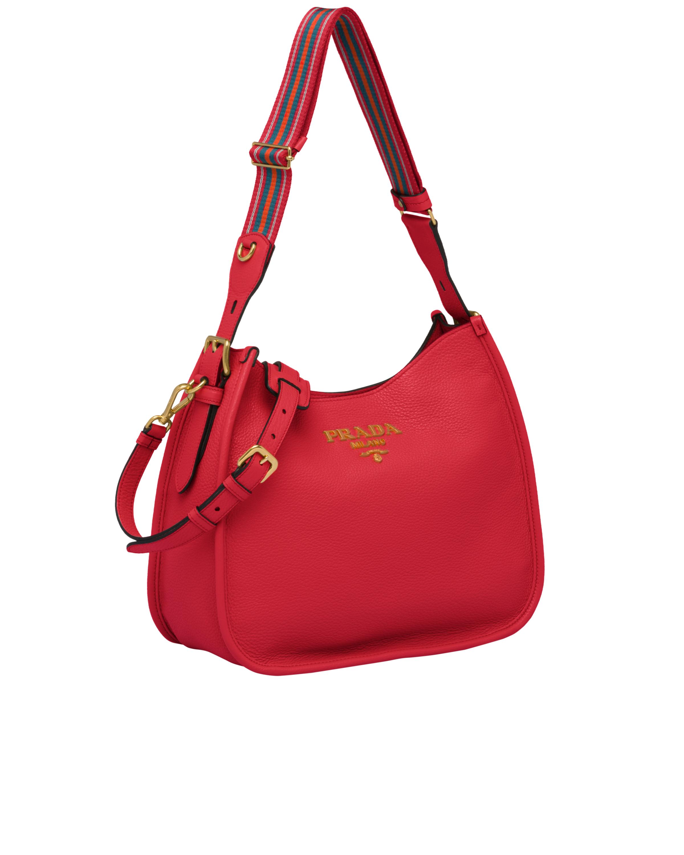 Prada Medium Leather Hobo Shoulder Bag in Red d (Red) Lyst
