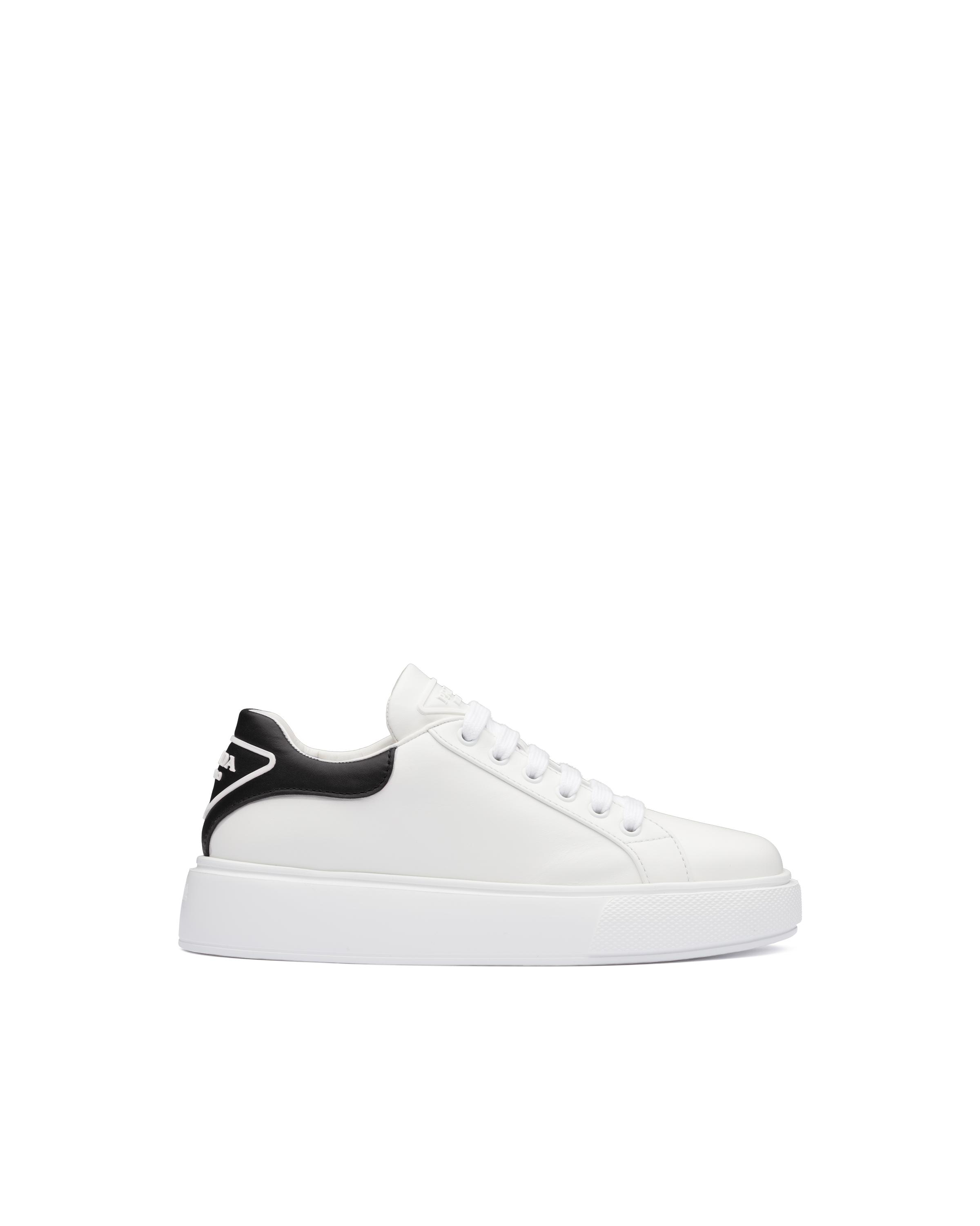 Prada Leather Sneakers in White/Black (White) - Lyst