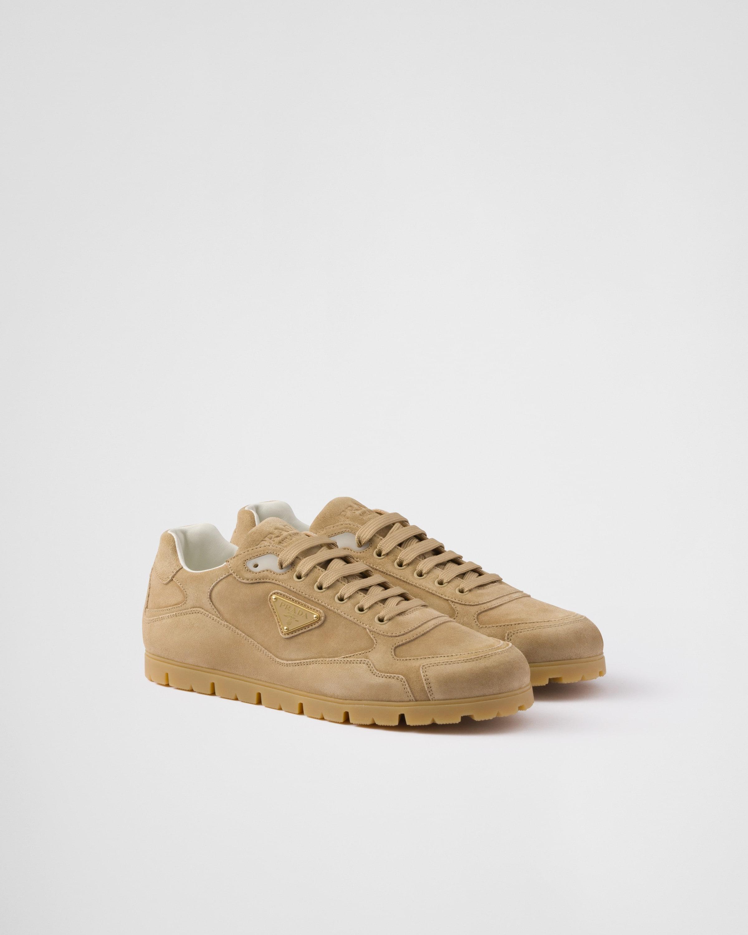 Prada Trail Faded Suede Sneakers in Natural for Men Lyst UK