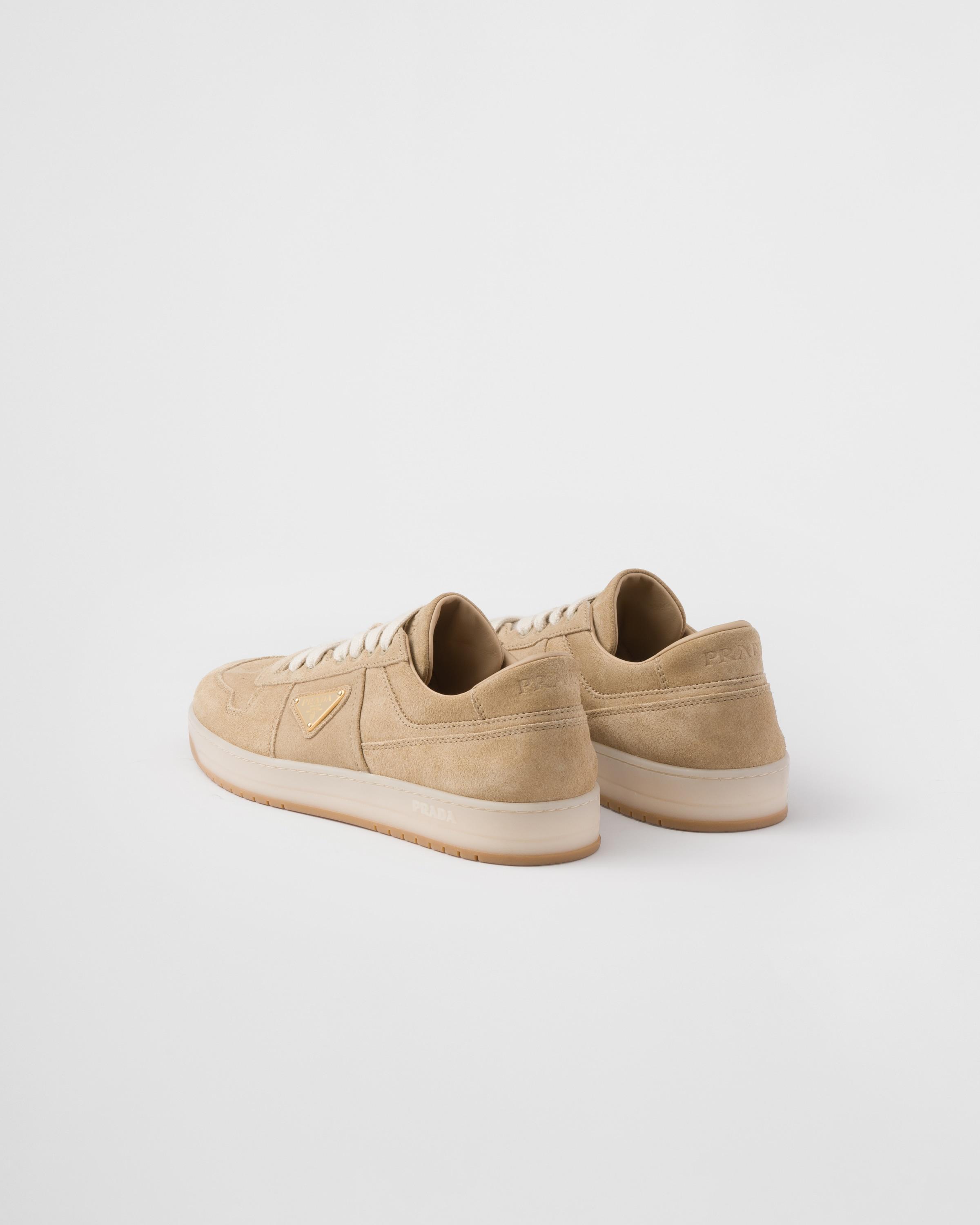 Prada Downtown Delavé Suede Sneakers in White for Men | Lyst