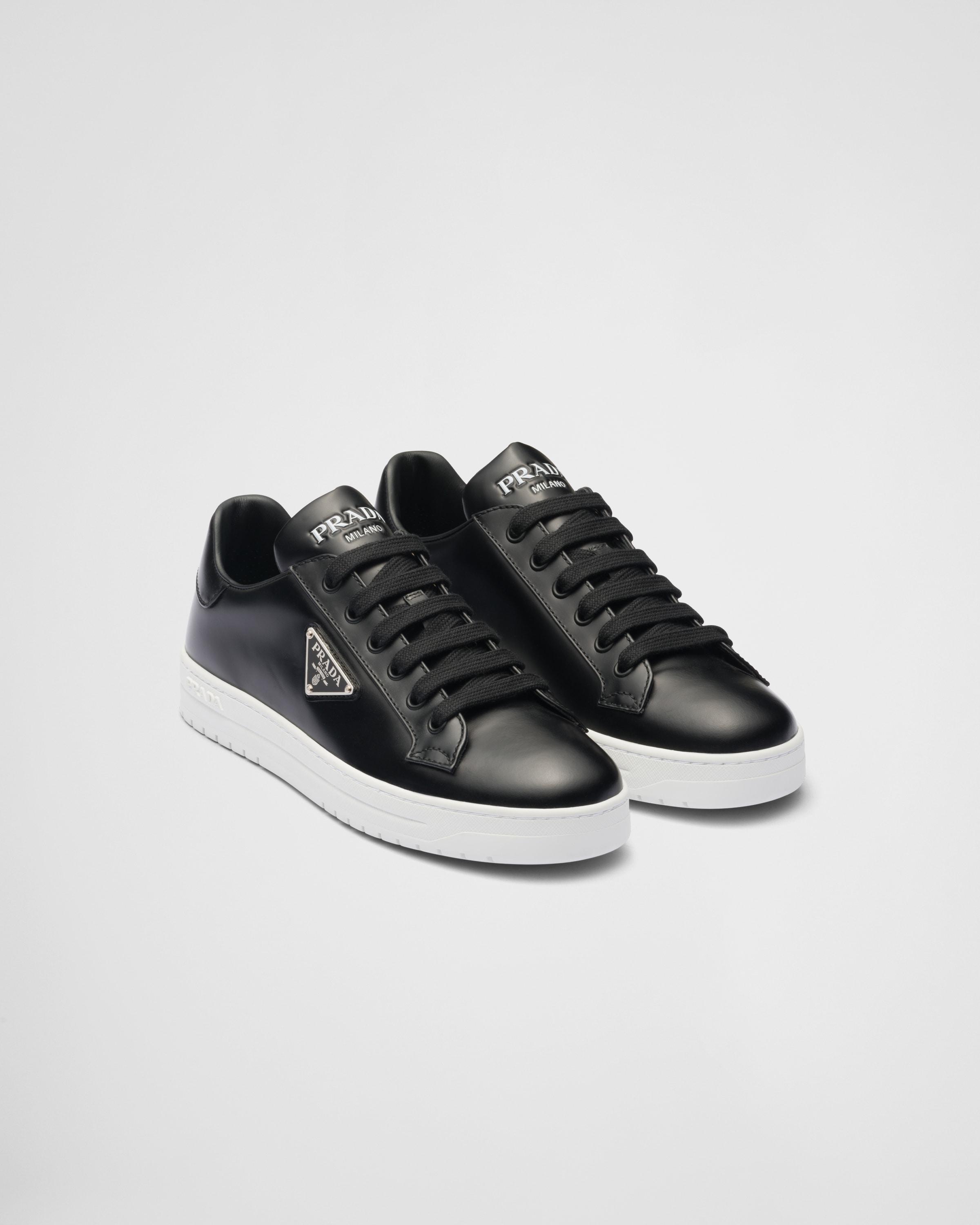 Prada Downtown Brushed Leather Sneakers | Lyst