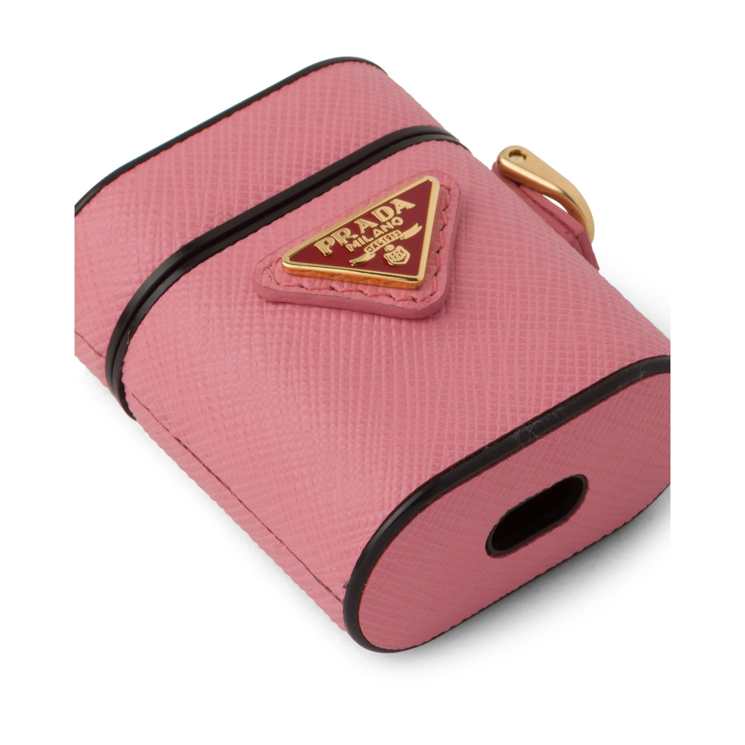 Prada Saffiano Leather Airpods Case in Pink