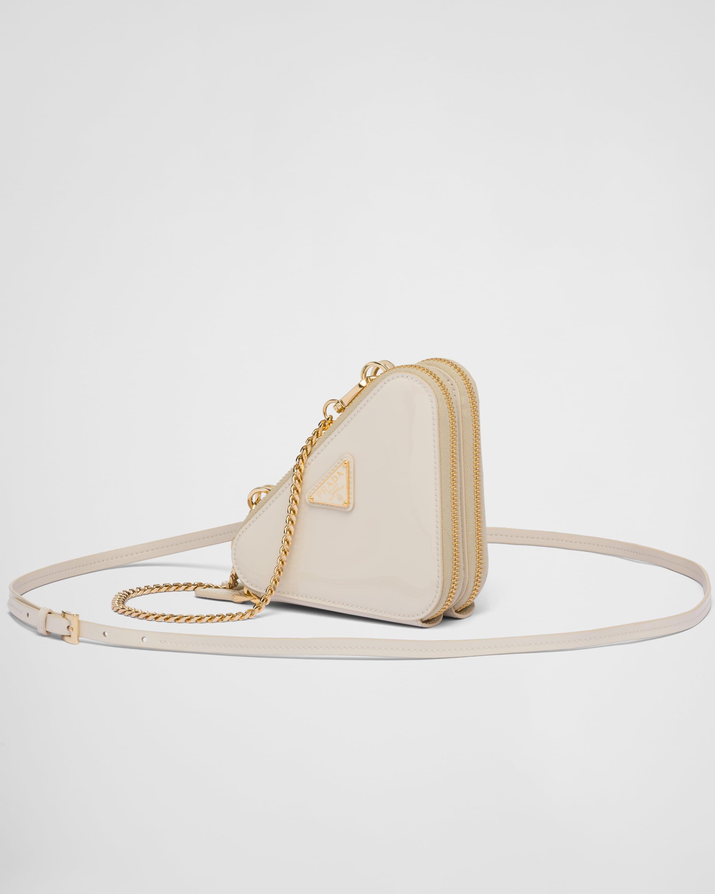 【PRADA】プラダ Triangle Patent Pouch トライアングル ポーチ Prada Triangular Patent Leather Mini Pouch | Saks Fifth Avenue